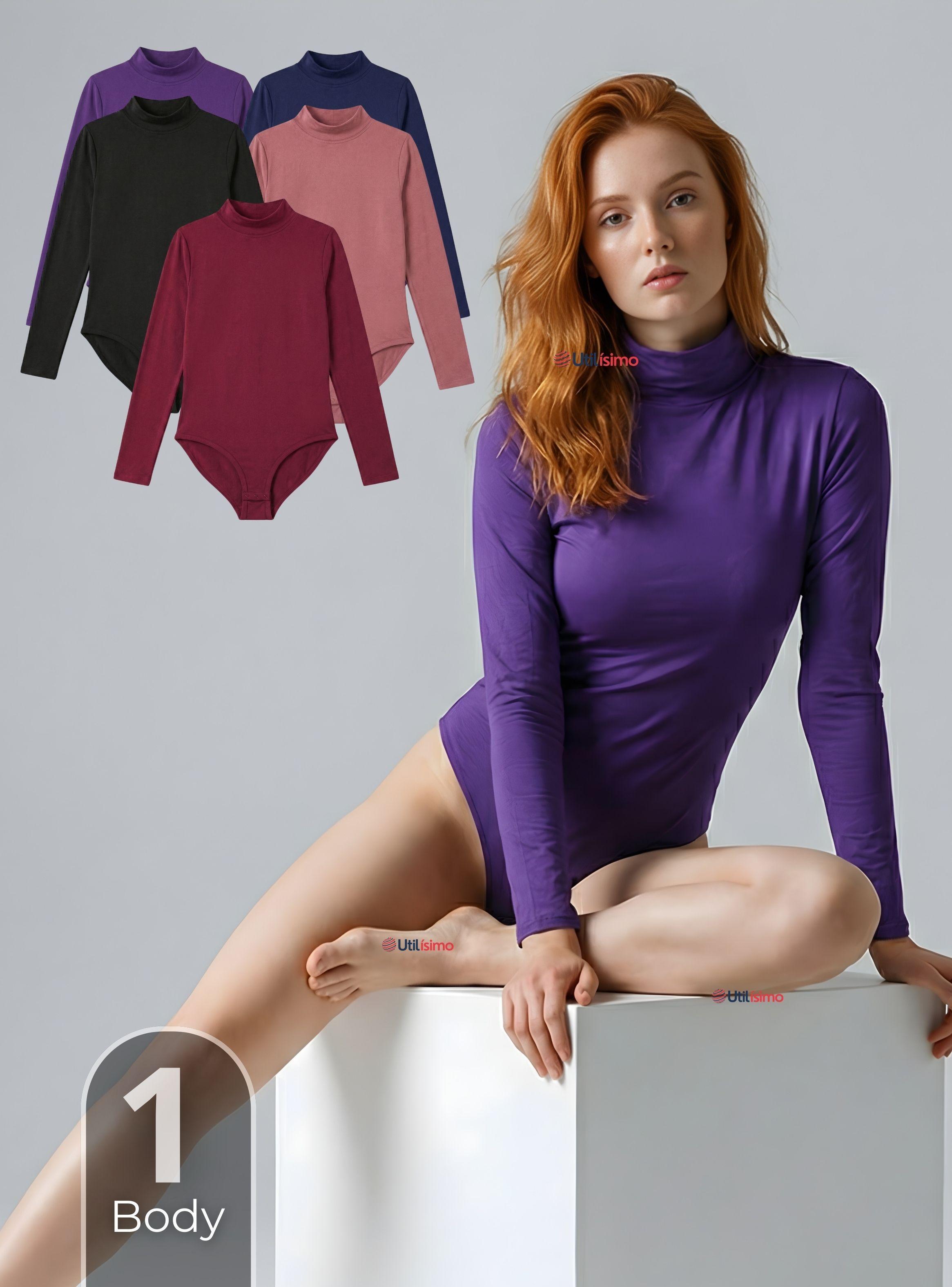 Body Manga Larga Bambú Cuello Alto Beatle Mujer Color Surtidos-0