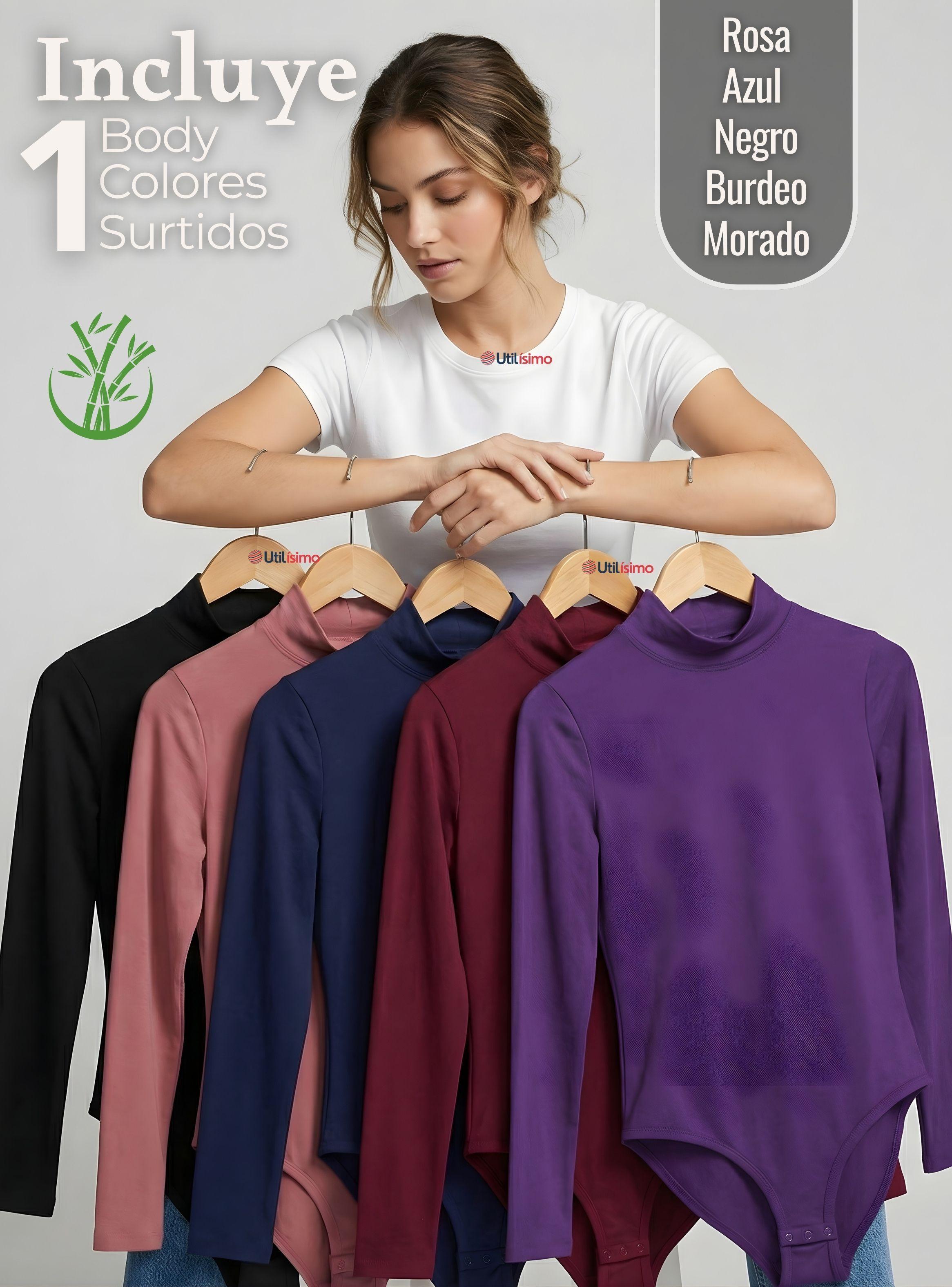 Body Manga Larga Bambú Cuello Alto Beatle Mujer Color Surtidos-1