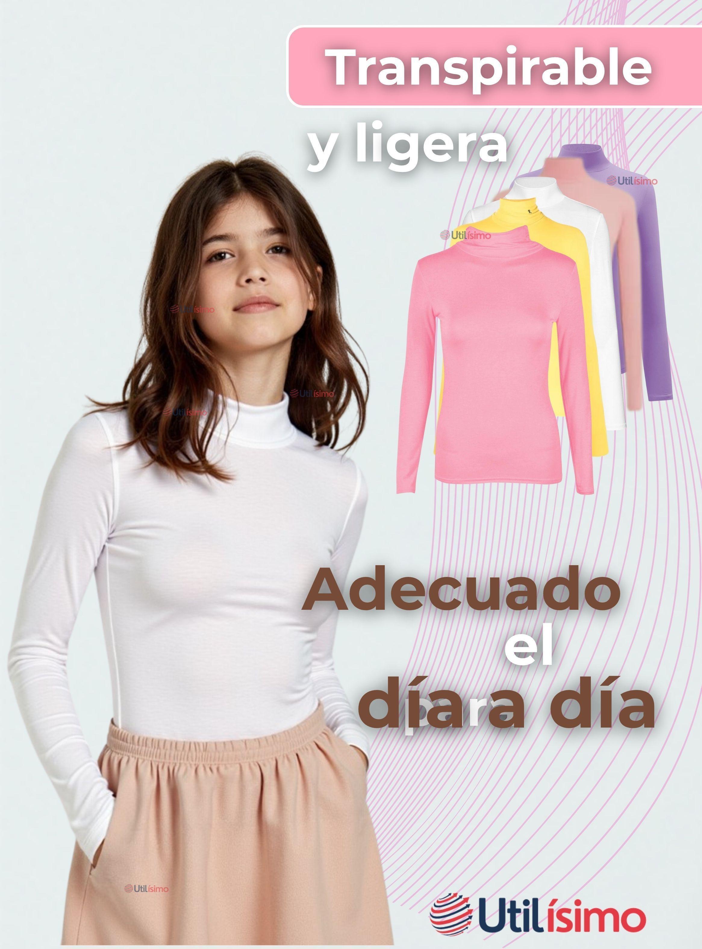 Pack 3 Camiseta Niña Primera Capa Bambú Invierno Cuello Beatle Polera-6