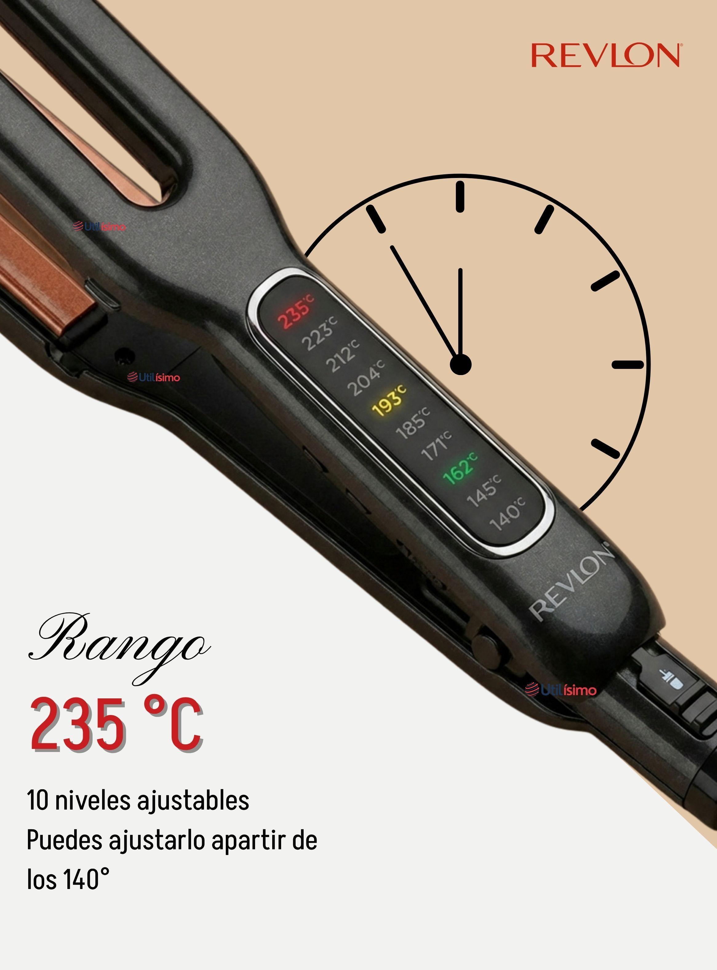 Plancha Alisadora De Cabello Revlon Placas Dobles Cerámica De Cobre RVST2204 Alaciadora Color Negro-3