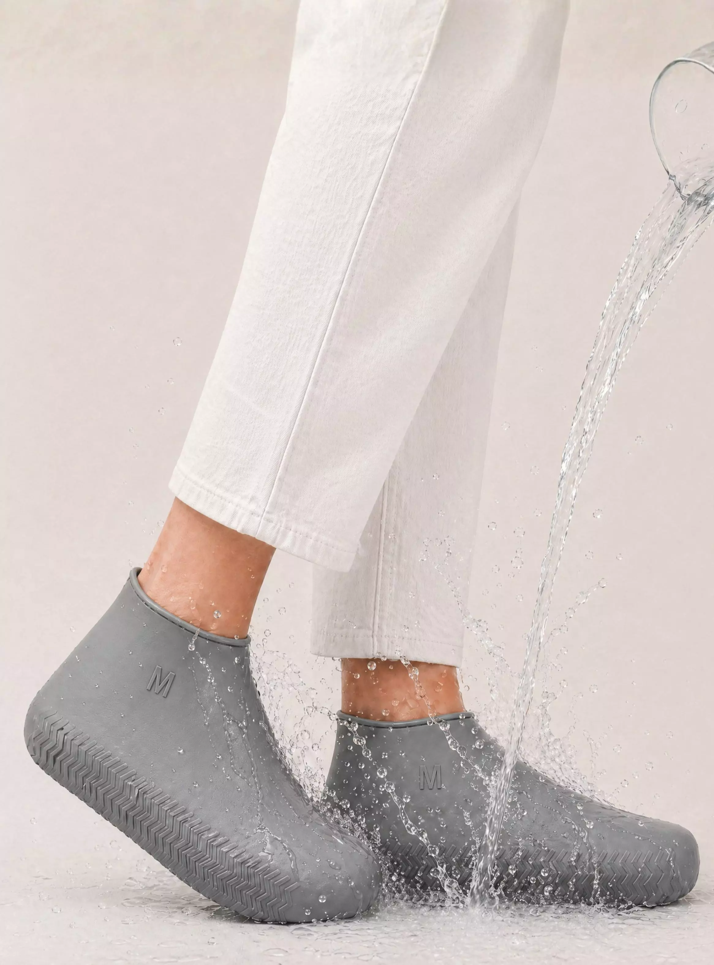 Pack 3 Pares Fundas Cubre Zapatos de Mujer Impermeable Surtidas Silicona Antideslizante-0