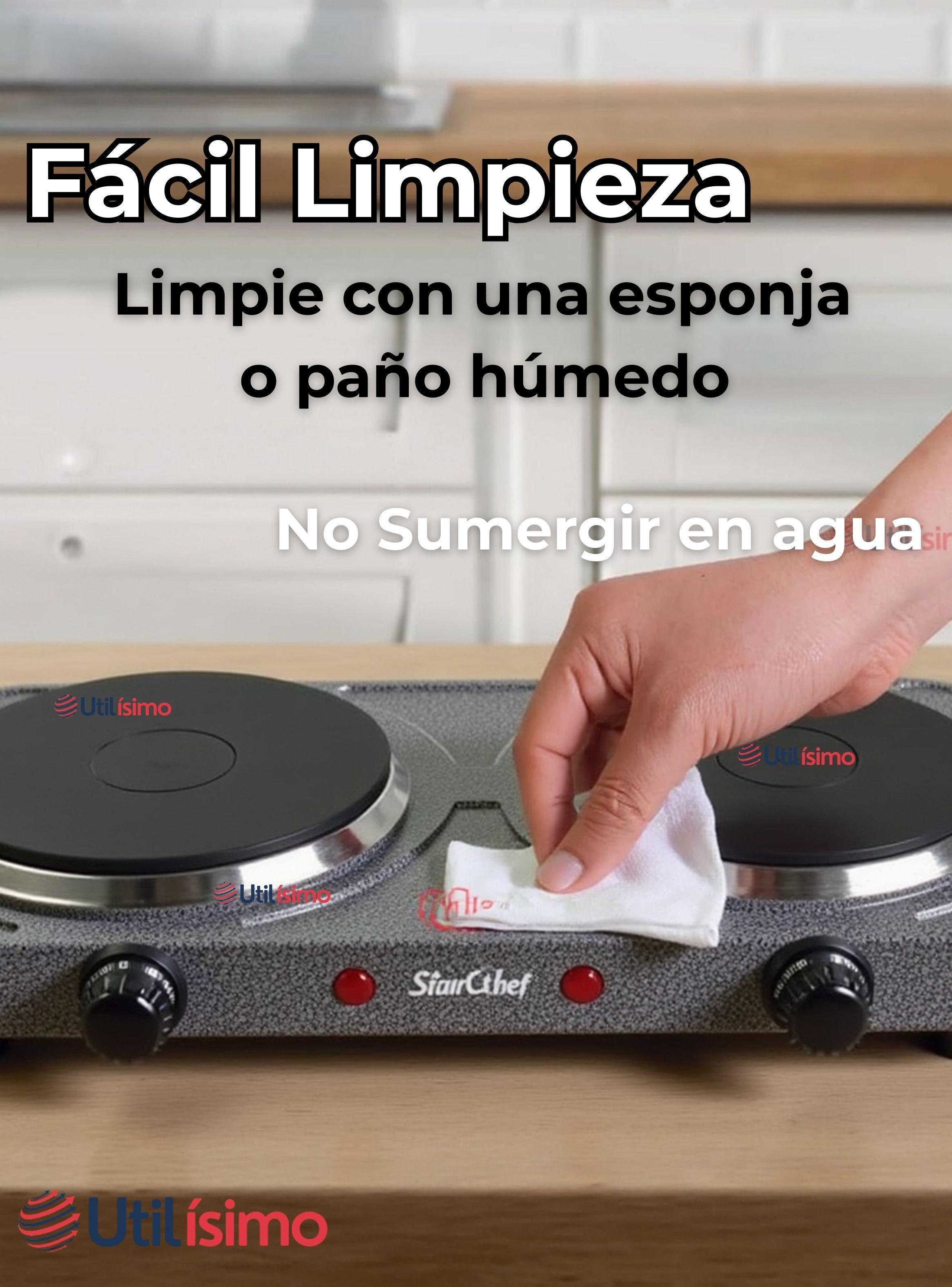 Cocina Eléctrica 2 Platos Cocinilla 2000W de Potencia Encimera  Portátil-5