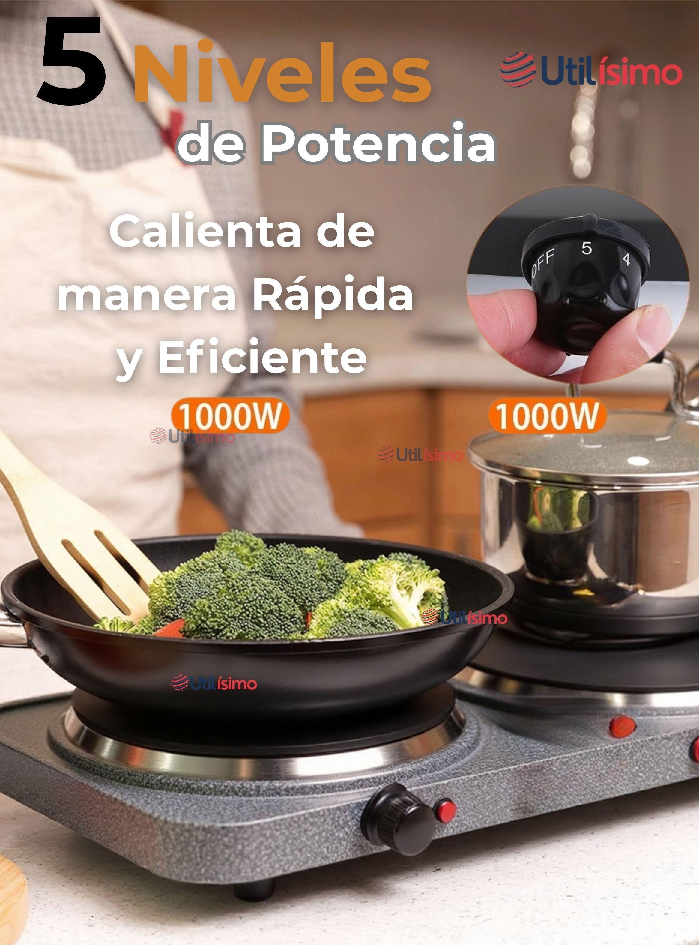 Cocina Eléctrica 2 Platos Cocinilla 2000W de Potencia Encimera  Portátil-3