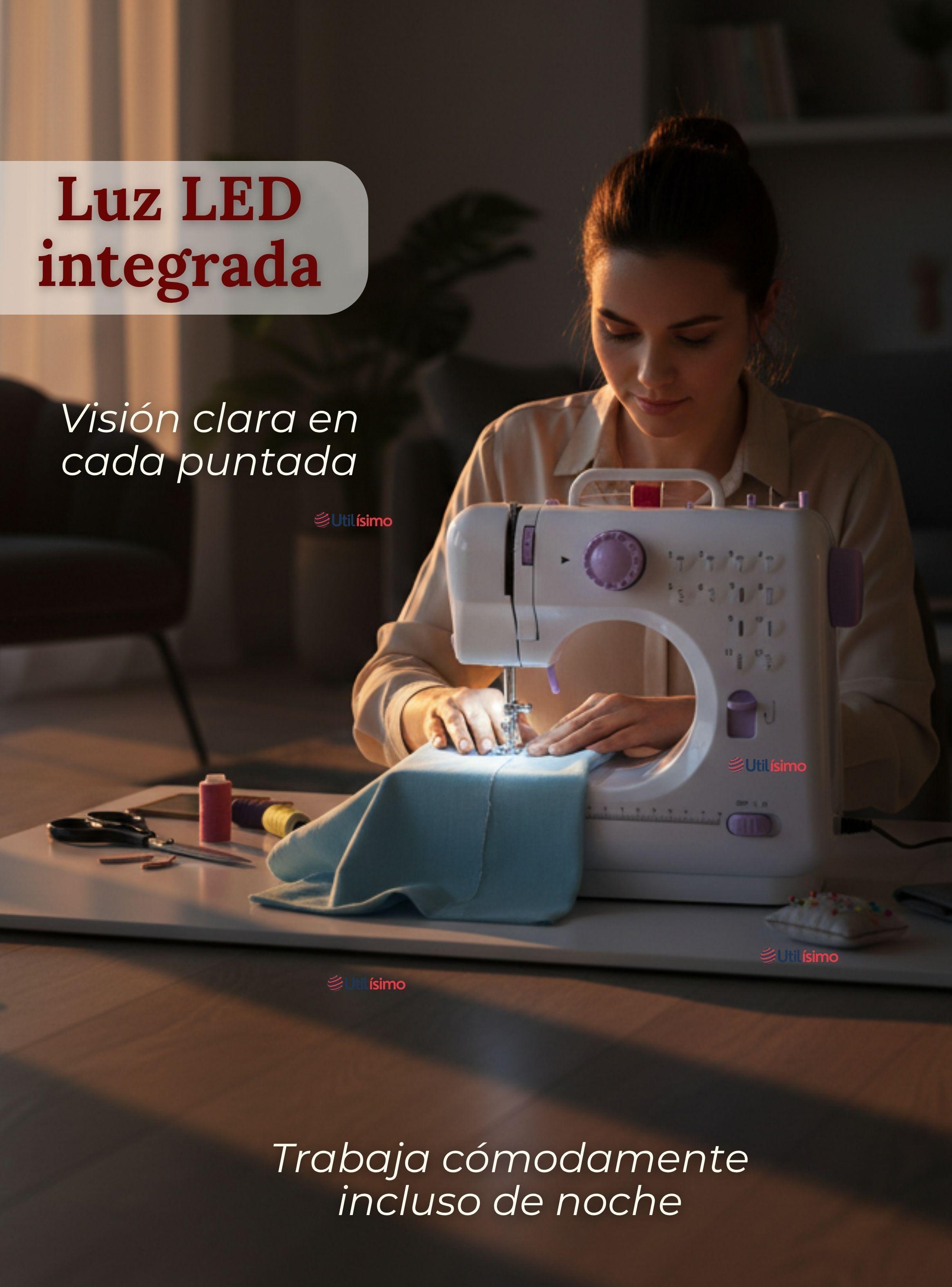 Mini Máquina De Coser Portátil Multifuncional de Color Blanco -6