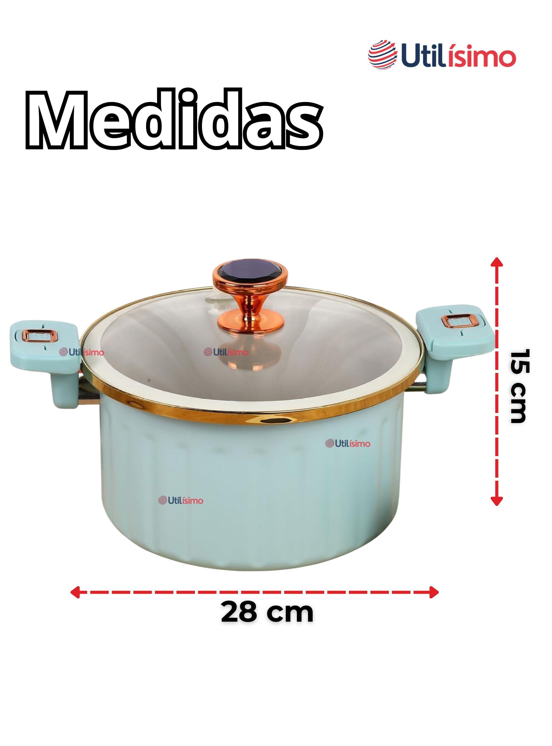 Olla de Micro Presión Esmalte Antiadherente Capacidad 10 Litros Color Azul-2