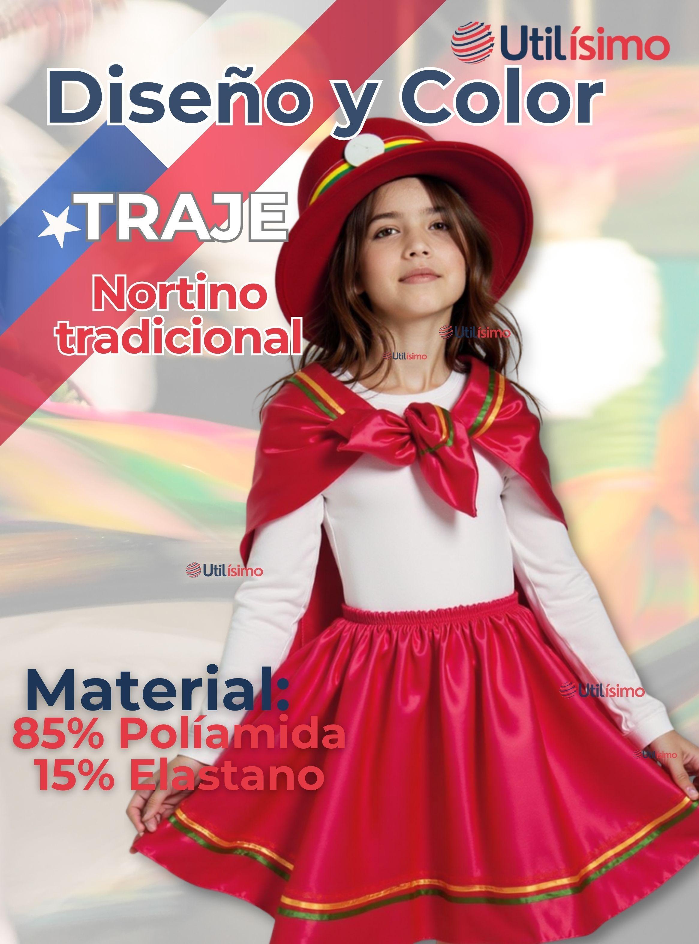 Traje Nortino Rojo 4 Piezas Niñas Fiestas Patrias Baile Nortino-1