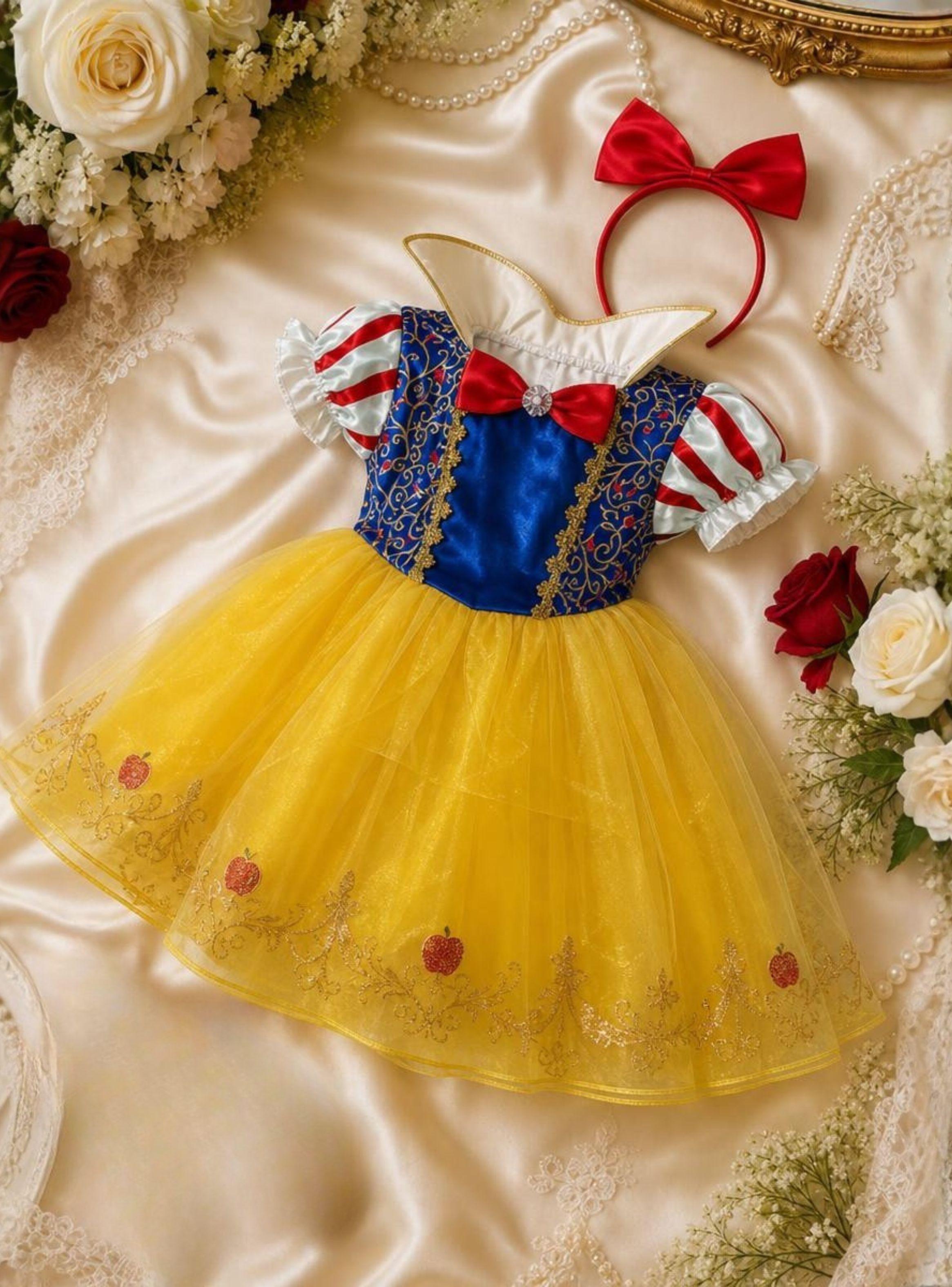 Disfraz de Princesa Blancanieves Con Cintillo Ni a-0