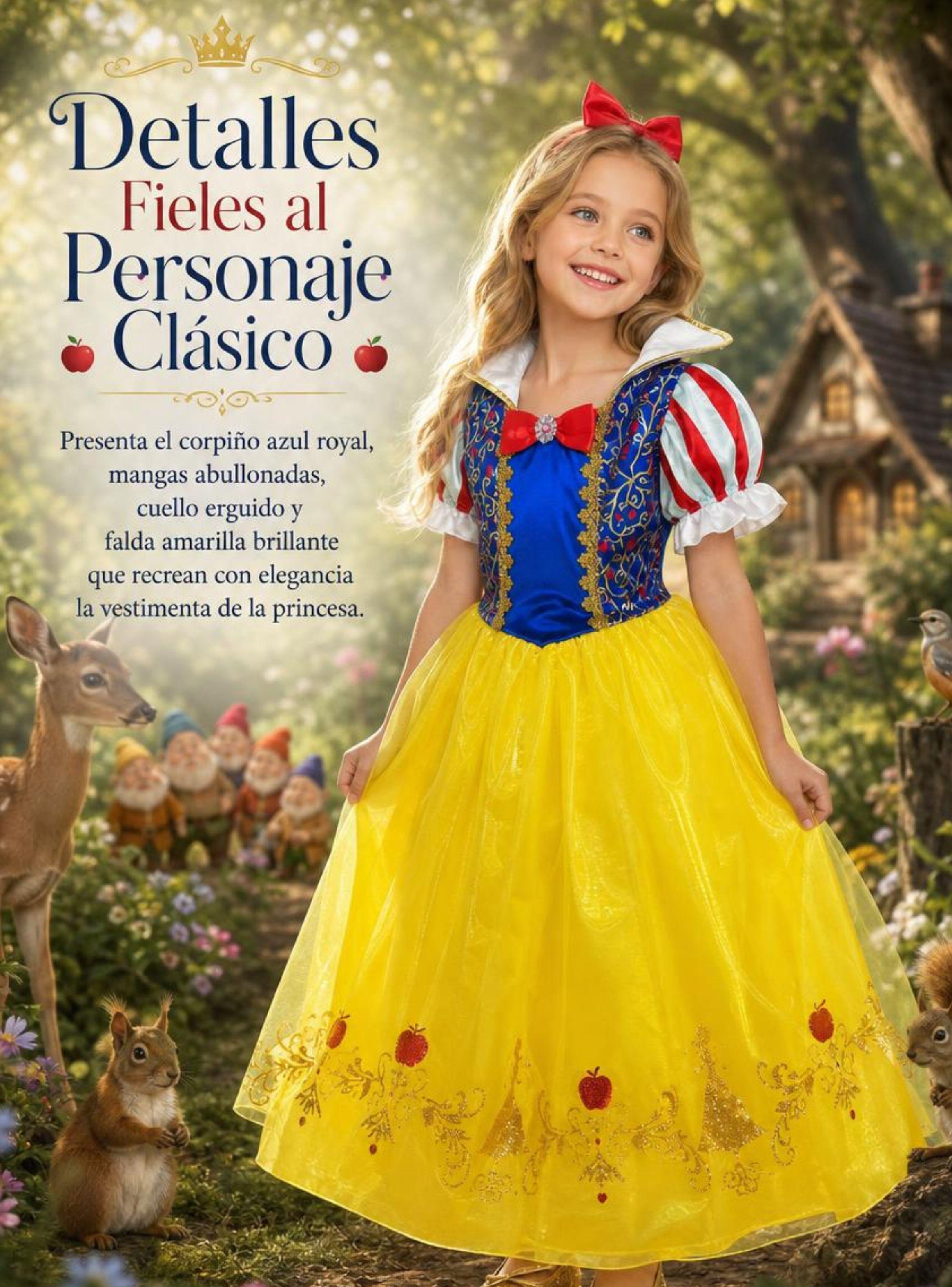 Disfraz de Princesa Blancanieves Con Cintillo Ni a-5