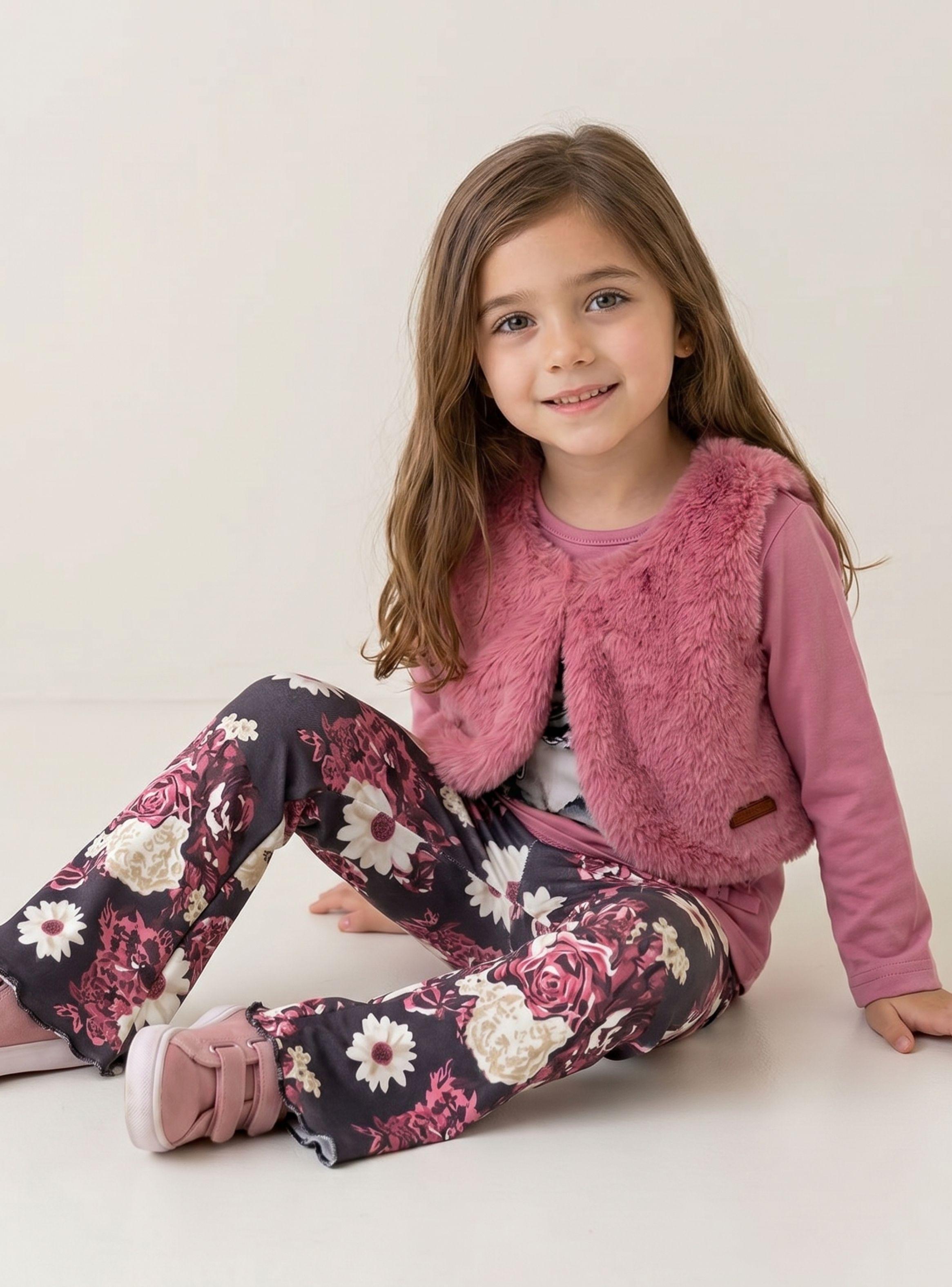 Conjunto Buzo Polera Chaleco 3 Piezas Tedmimak Pretty Friend  Niña-0