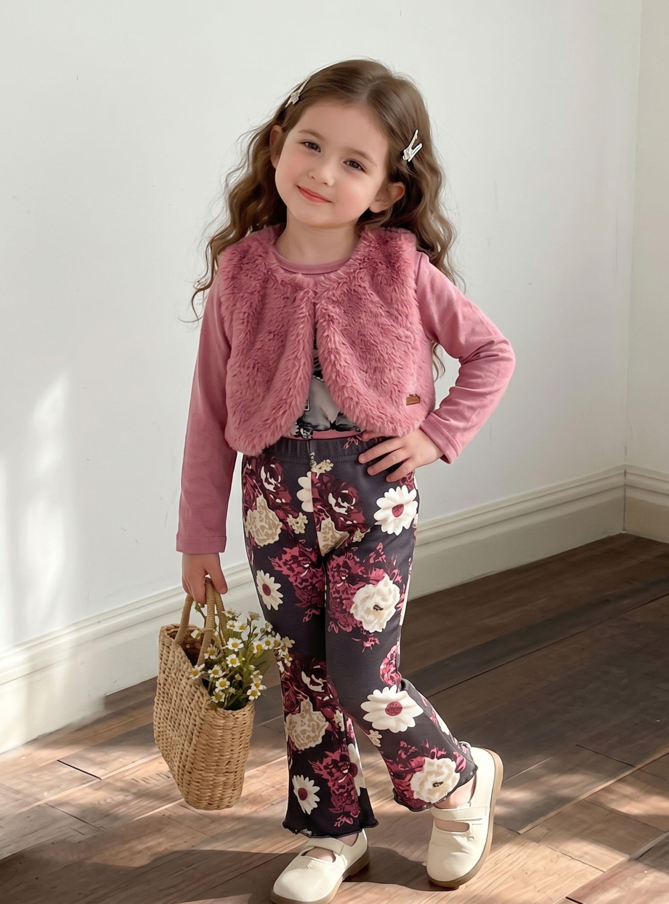 Conjunto Buzo Polera Chaleco 3 Piezas Tedmimak Pretty Friend  Niña-1