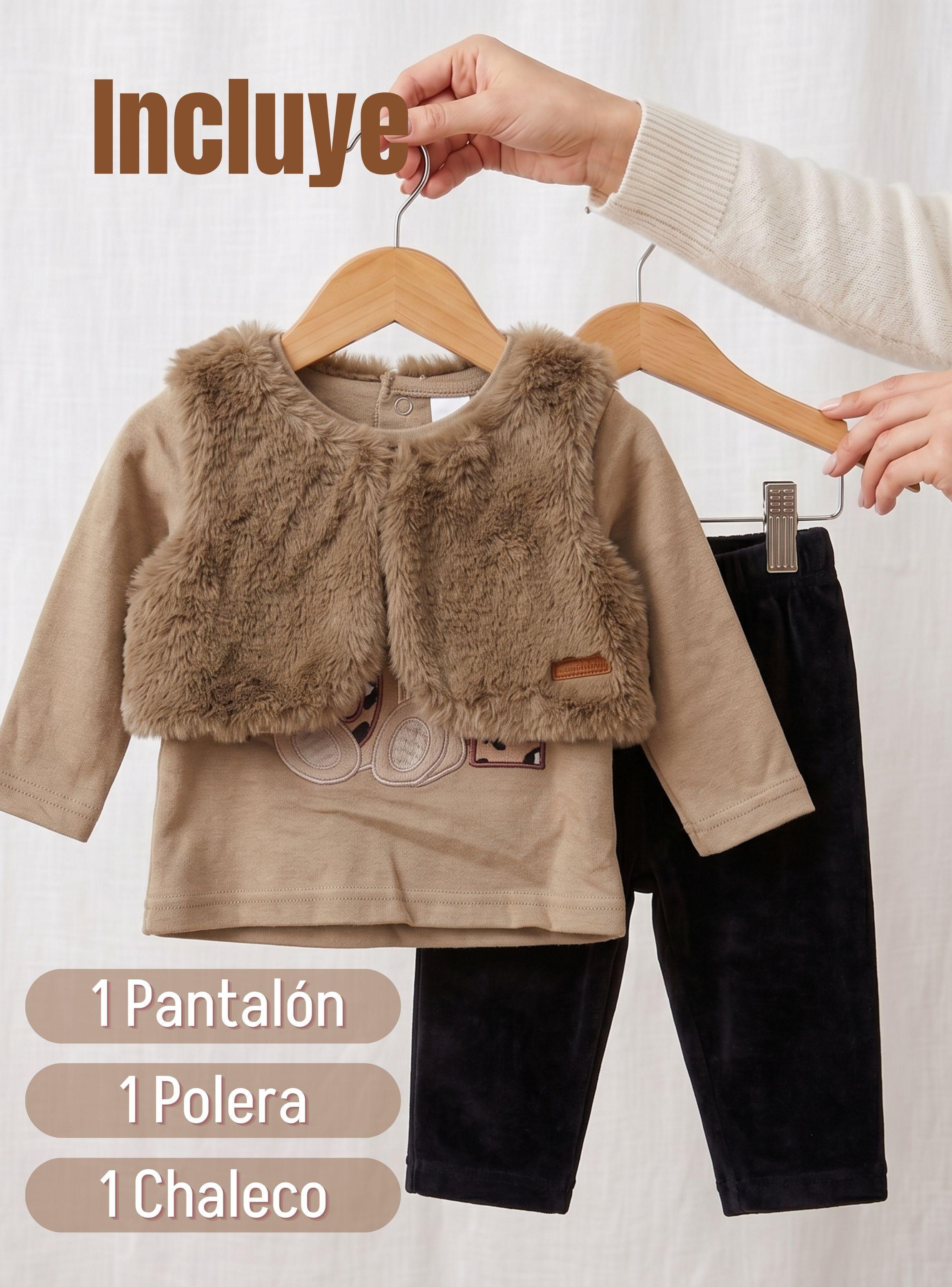 Conjunto Buzo Polera Chaleco 3 Piezas Tedmimak Niña Pretty Bear-2