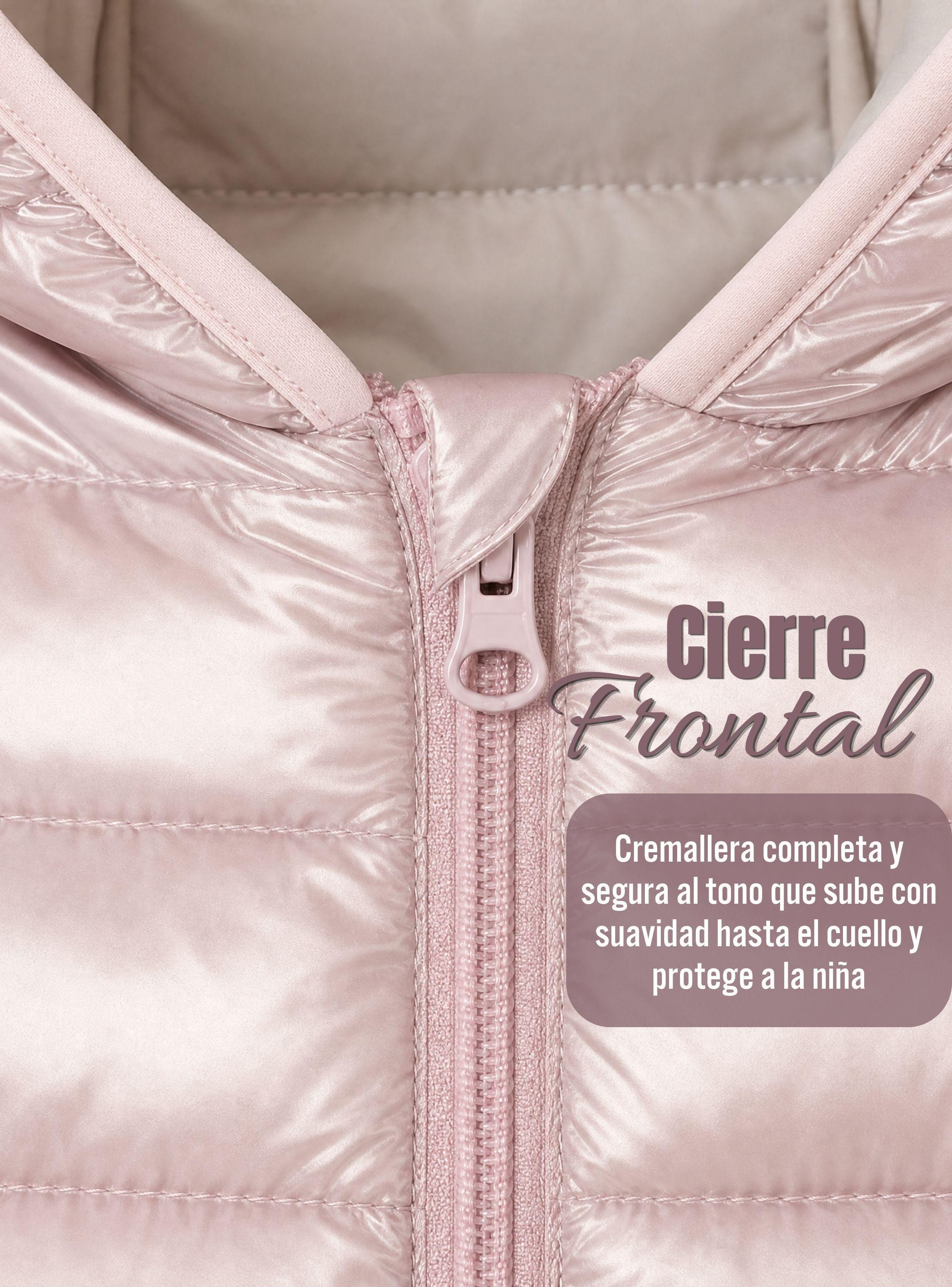 Parka Bebé Niña Rosada Térmica Acolchada Con Orejitas Beautiful Pink-7