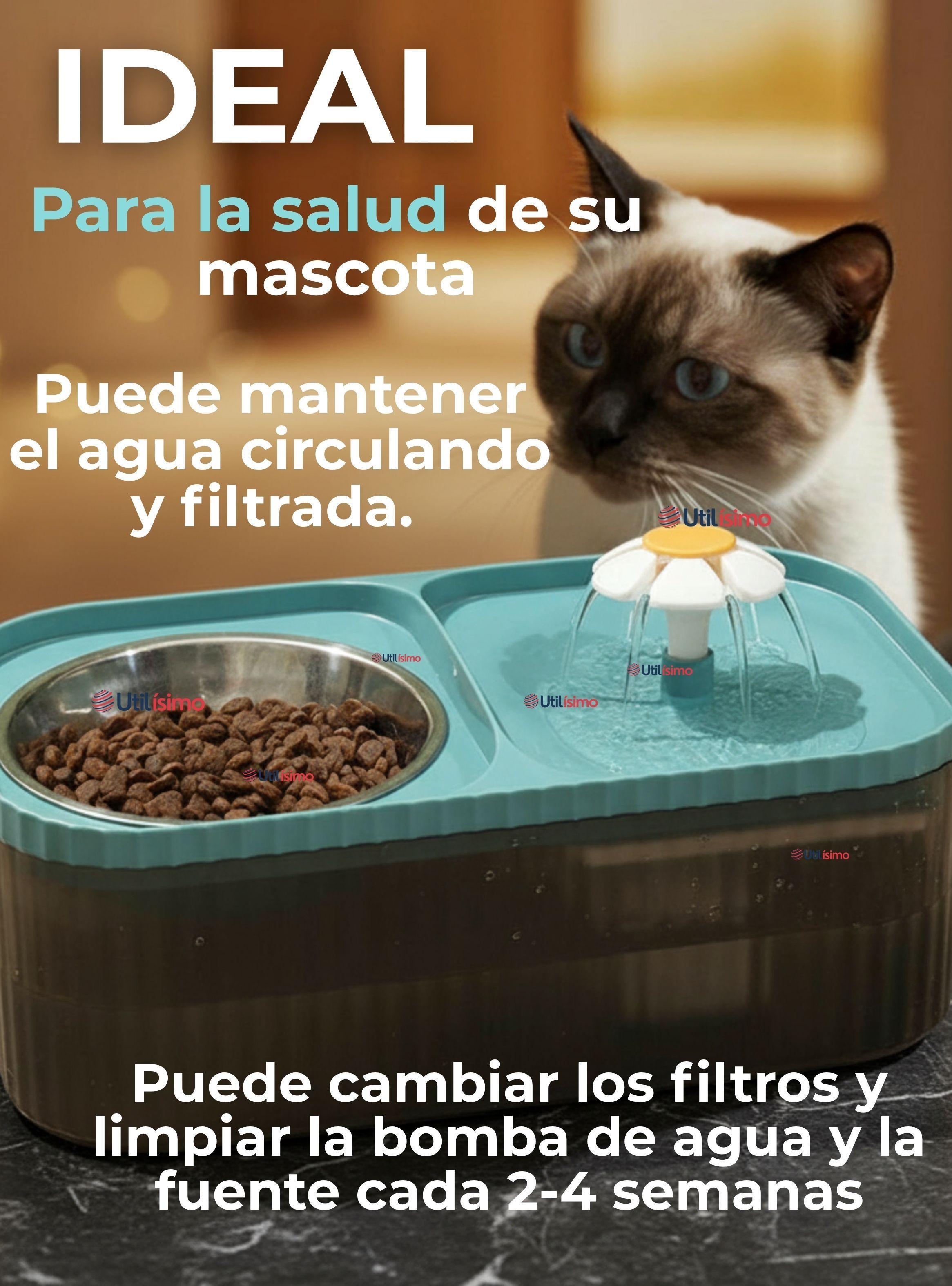Fuente de Agua Bebedero 2 en 1 Eléctrico Gatos Capacidad 3 Litros -7