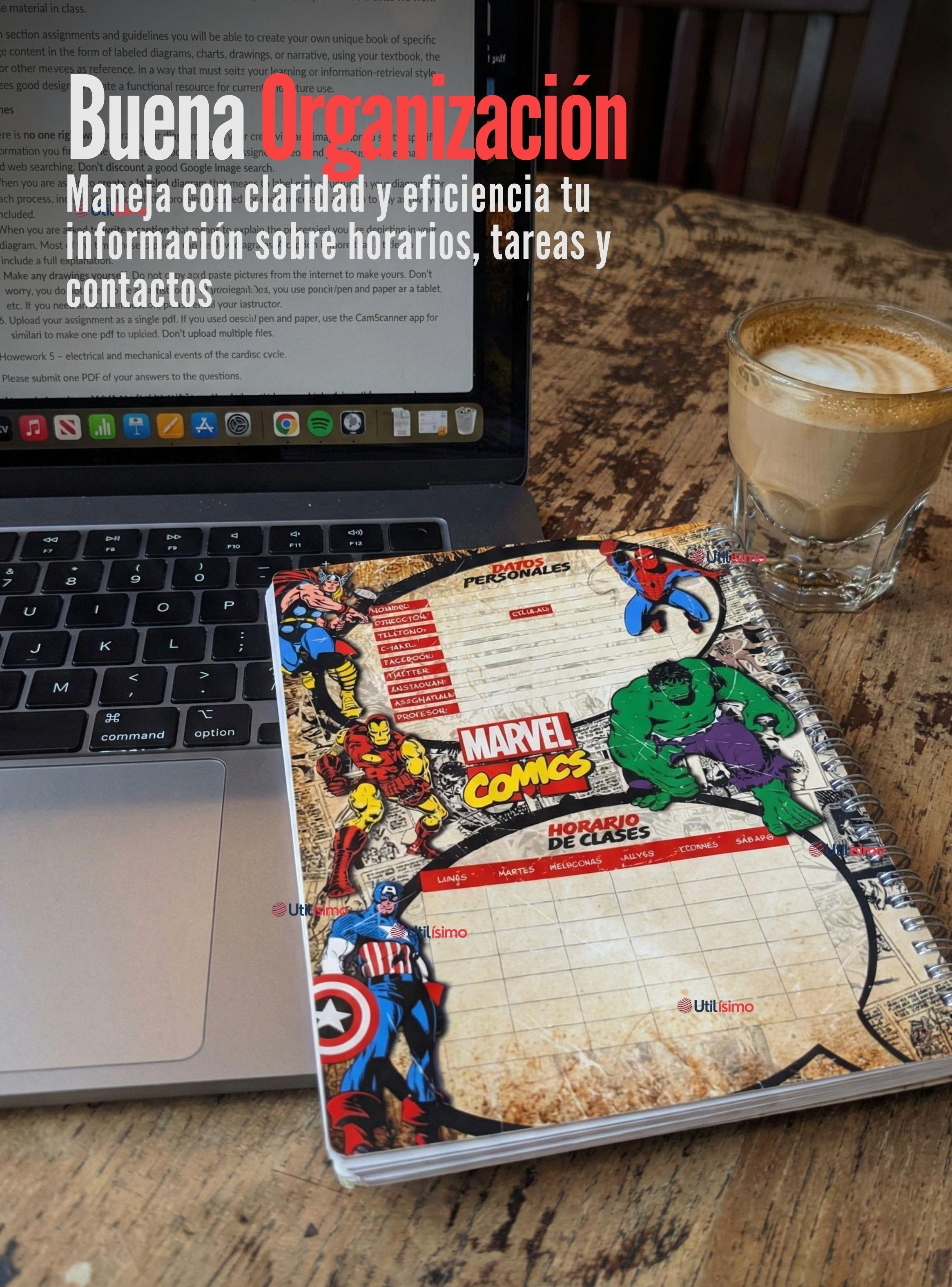 Pack 5 Cuadernos Universitarios Marvel Comics 100 Hojas Proarte Diseño Surtido-7