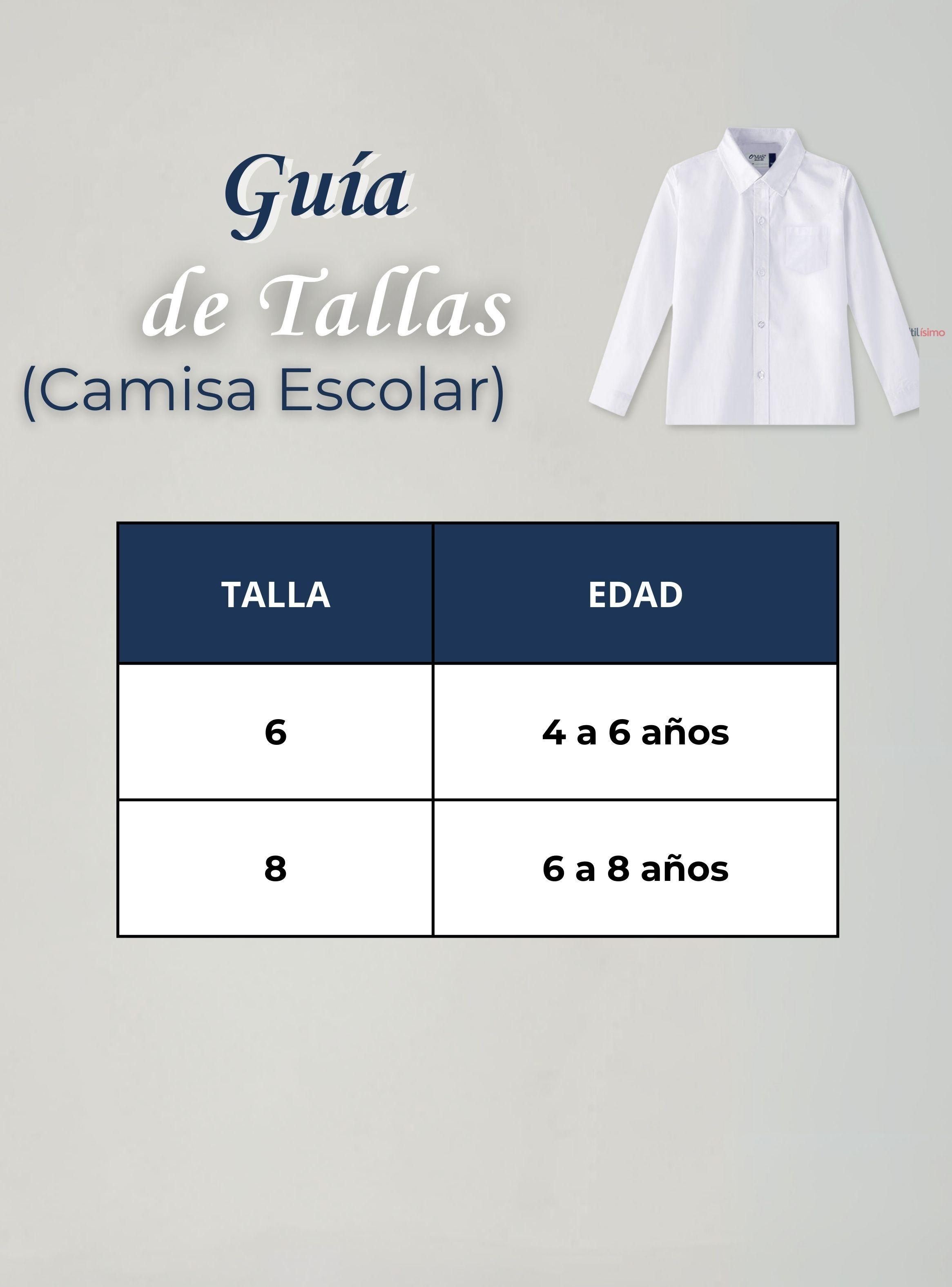 Camisa Escolar Blanca Manga Larga Colegio para Niños-3