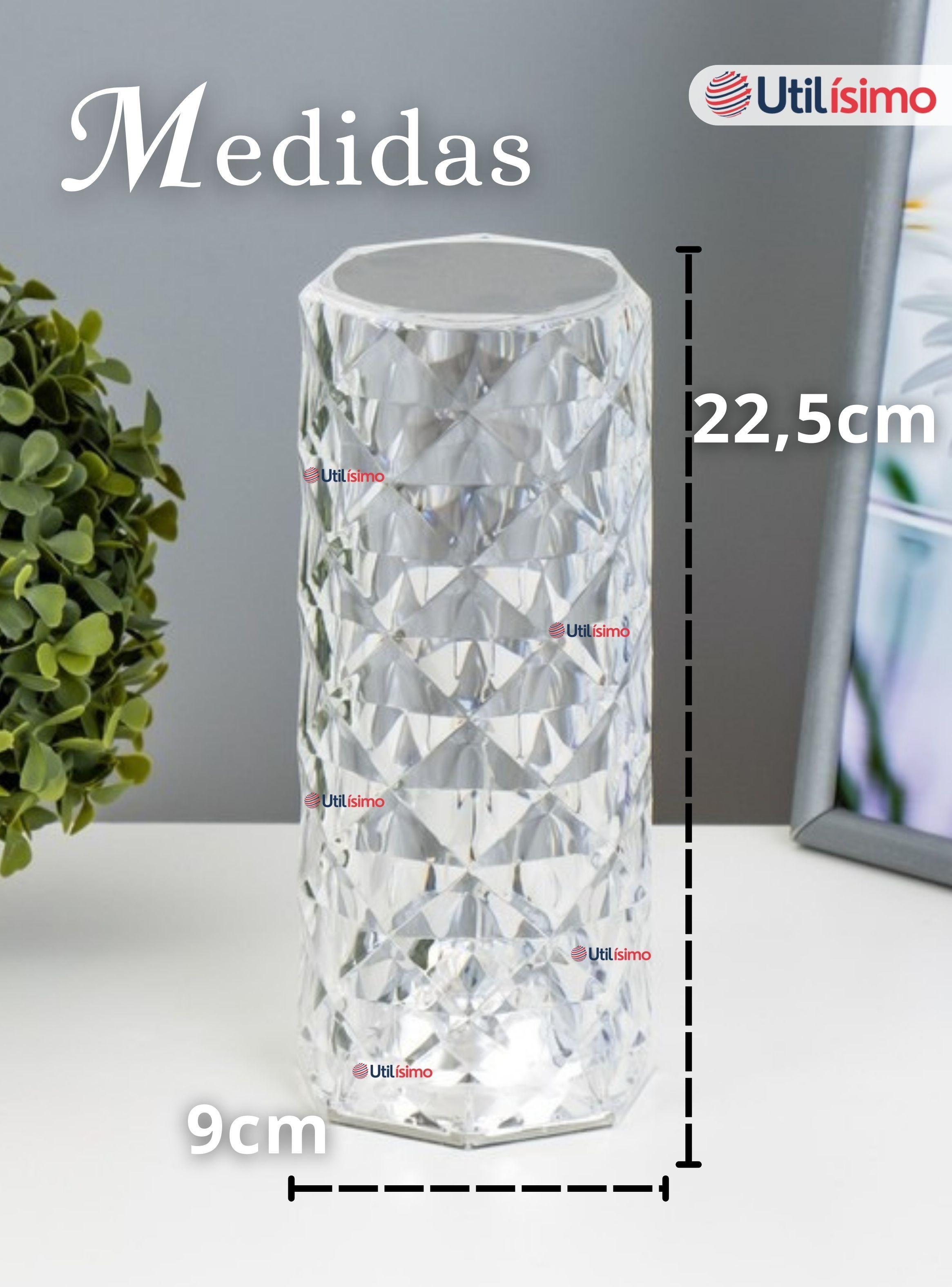 Lámpara Cristal Táctil USB Transparente Para Mesa Decoración -5