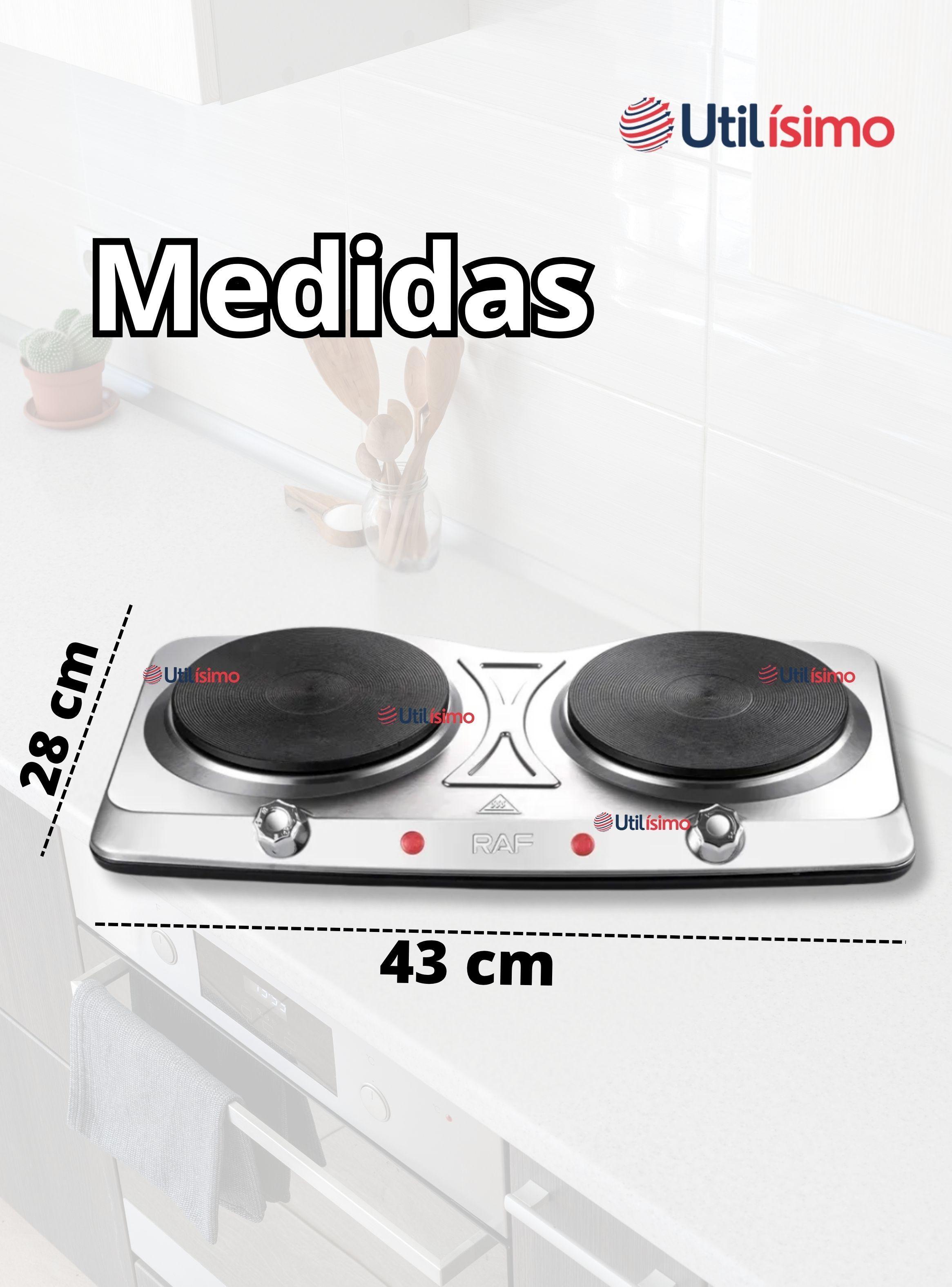Cocina Eléctrica Portátil 2 Platos 2000W de Potencia Acero Inoxidable-2