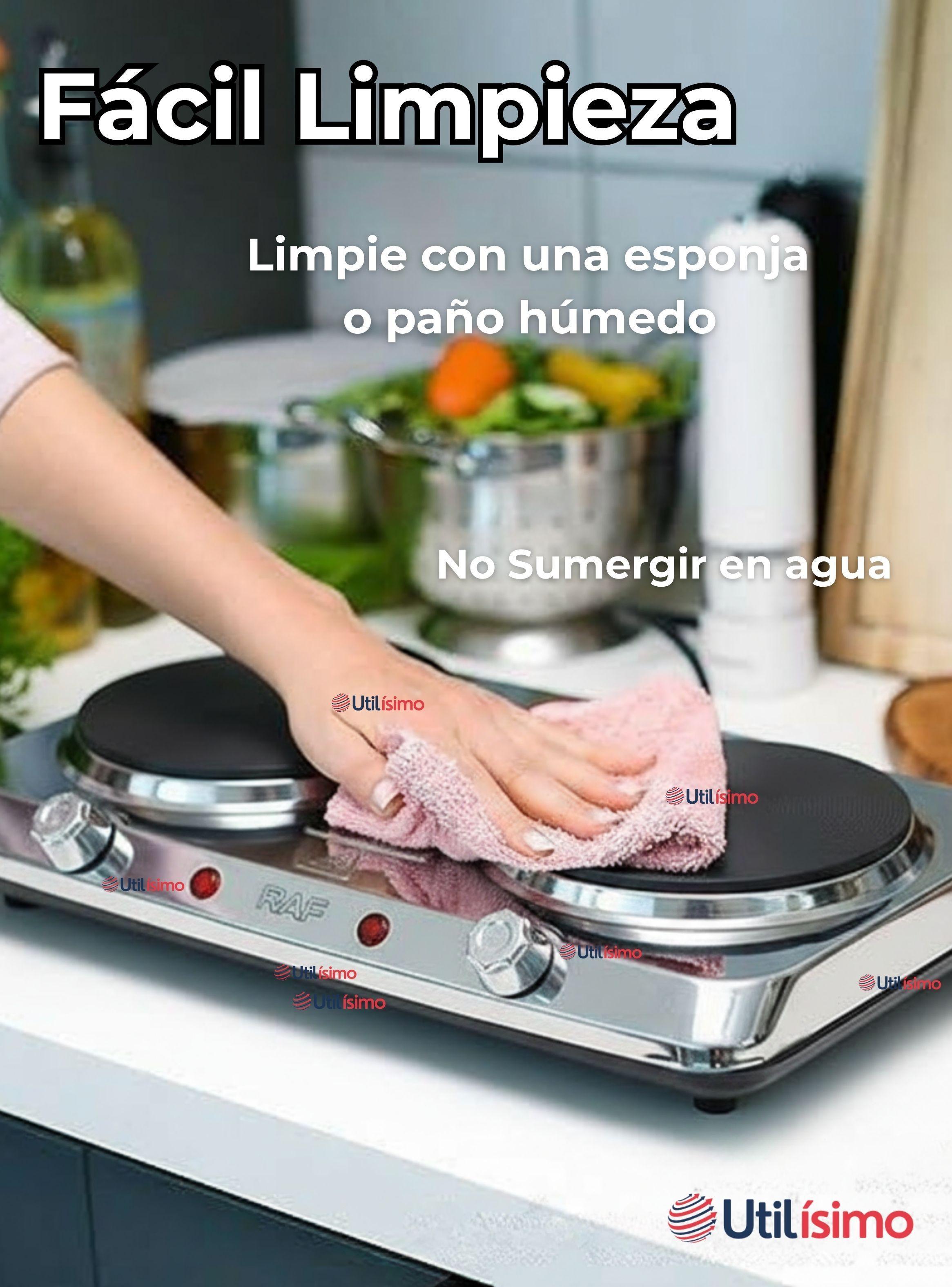 Cocina Eléctrica Portátil 2 Platos 2000W de Potencia Acero Inoxidable-4