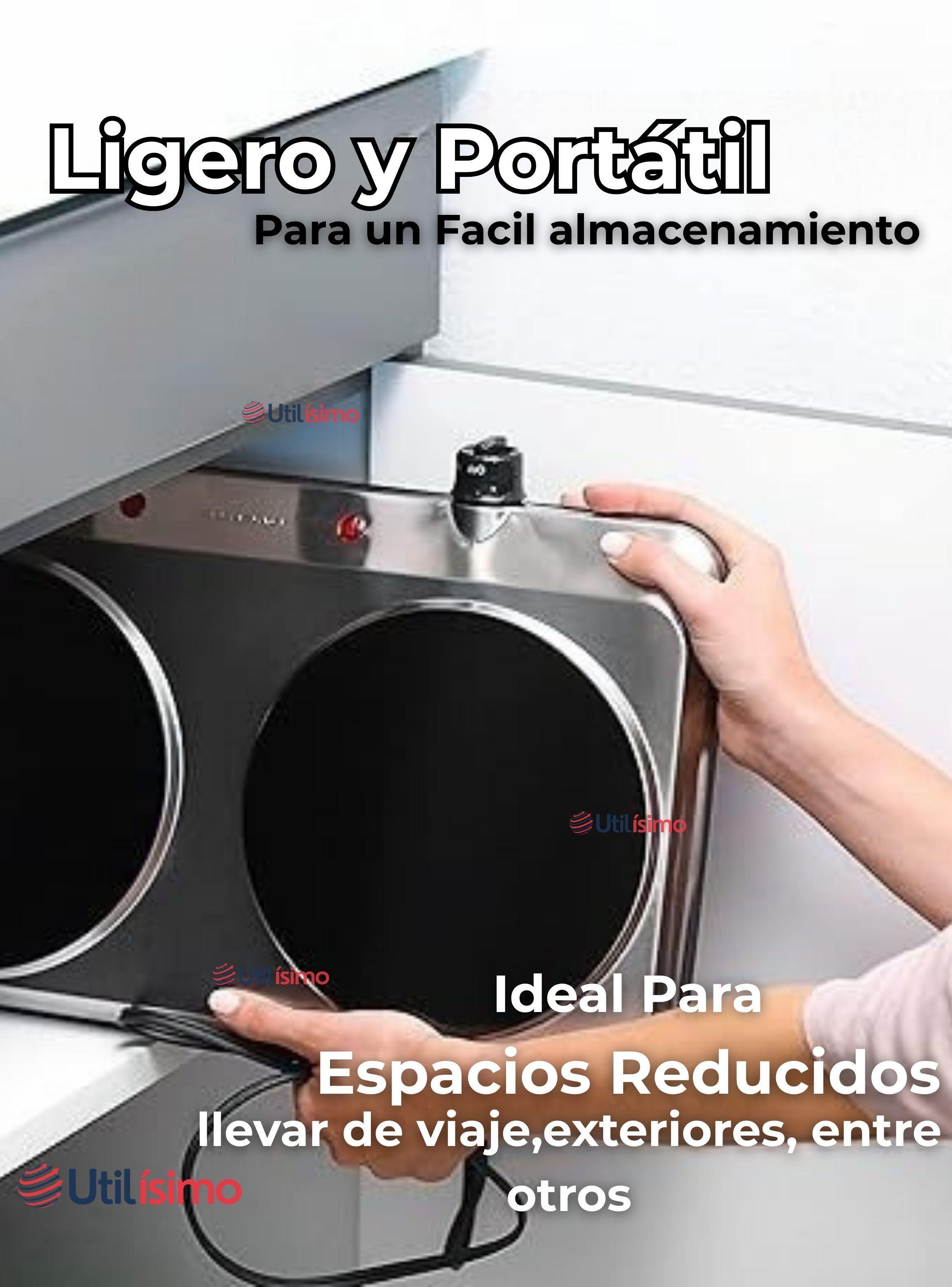 Cocina Eléctrica Portátil 2 Platos 2000W de Potencia Acero Inoxidable-6