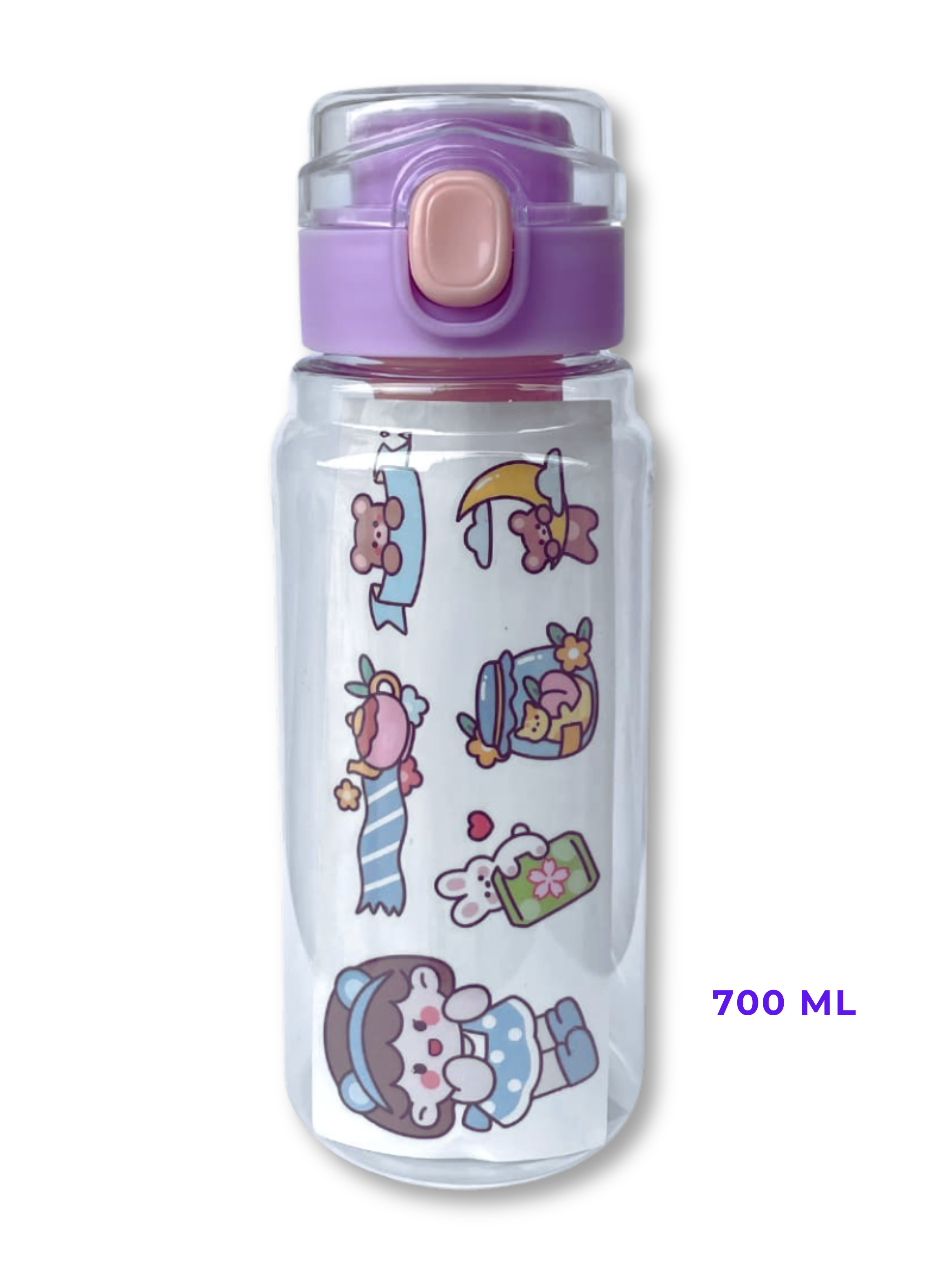 Botella De Plástico Con Filtro Escolar Stickers Decorativo 700ml Surtido-2