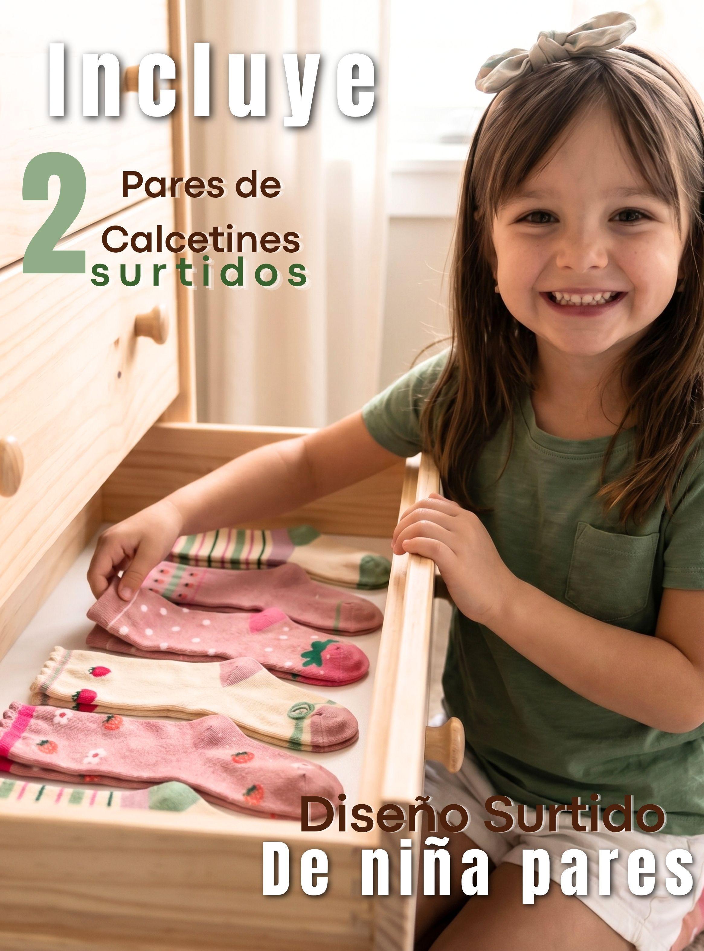Pack 2 Pares De Calcetines Algodón Invierno Diseño Frutilla Surtido Niña-2