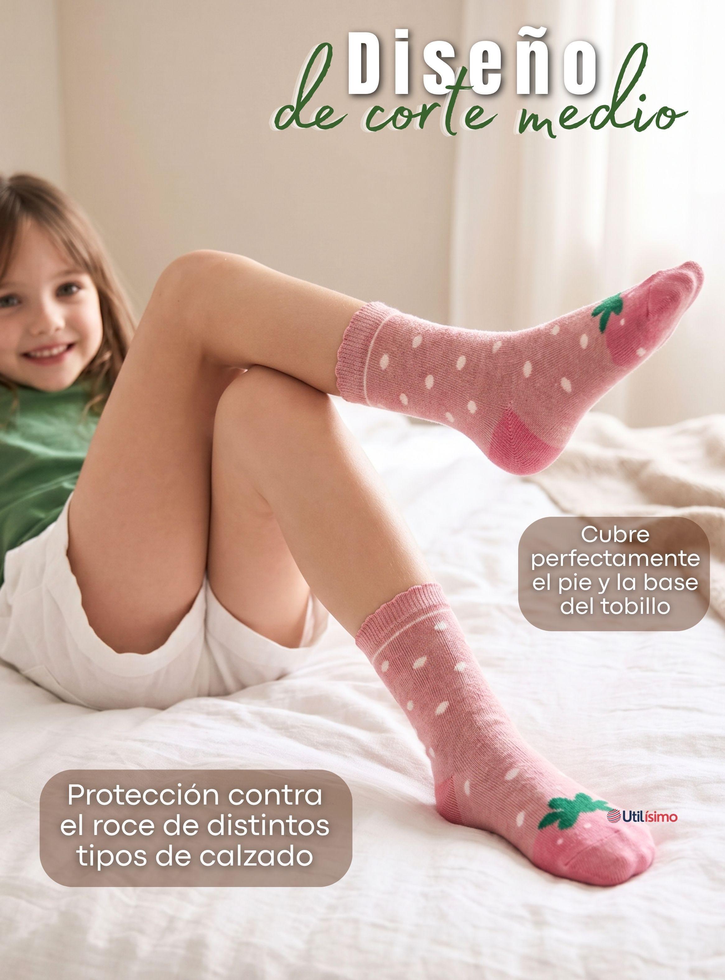 Pack 2 Pares De Calcetines Algodón Invierno Diseño Frutilla Surtido Niña-6