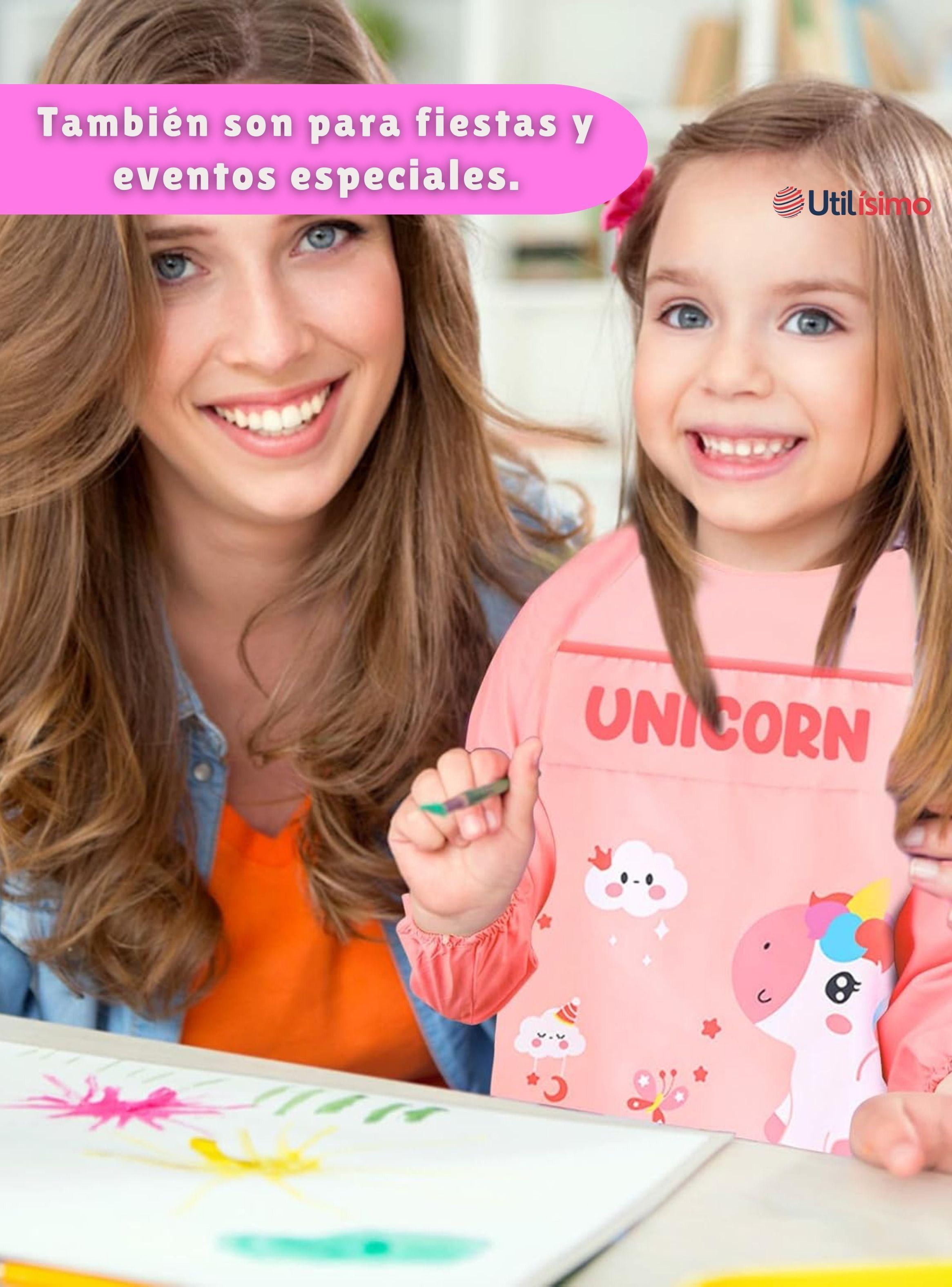 Delantal Infantil Niña Manga Larga Con Bolsillo Colores Surtidos-4