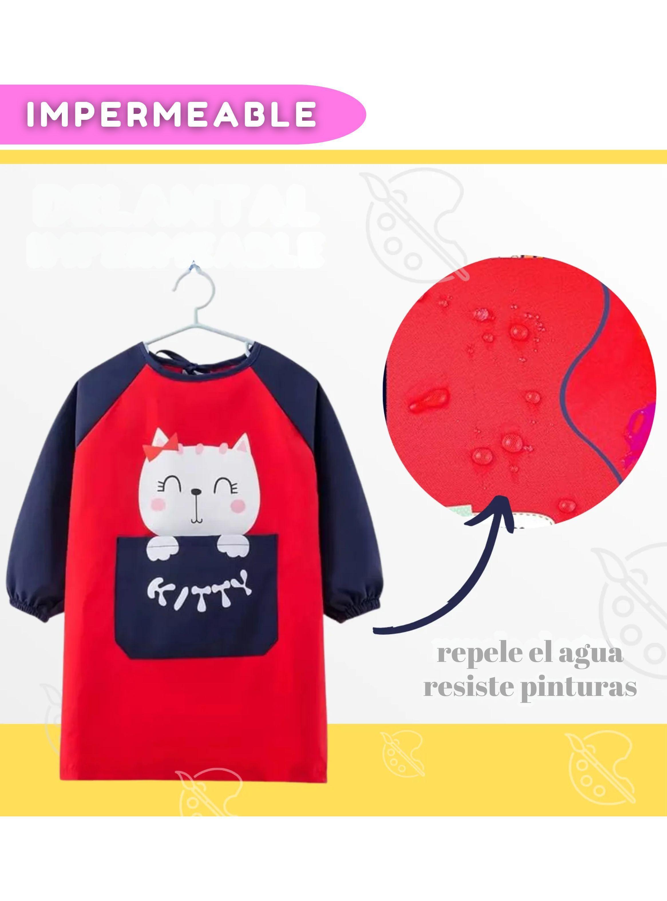 Delantal Infantil Niña Manga Larga Con Bolsillo Colores Surtidos-6