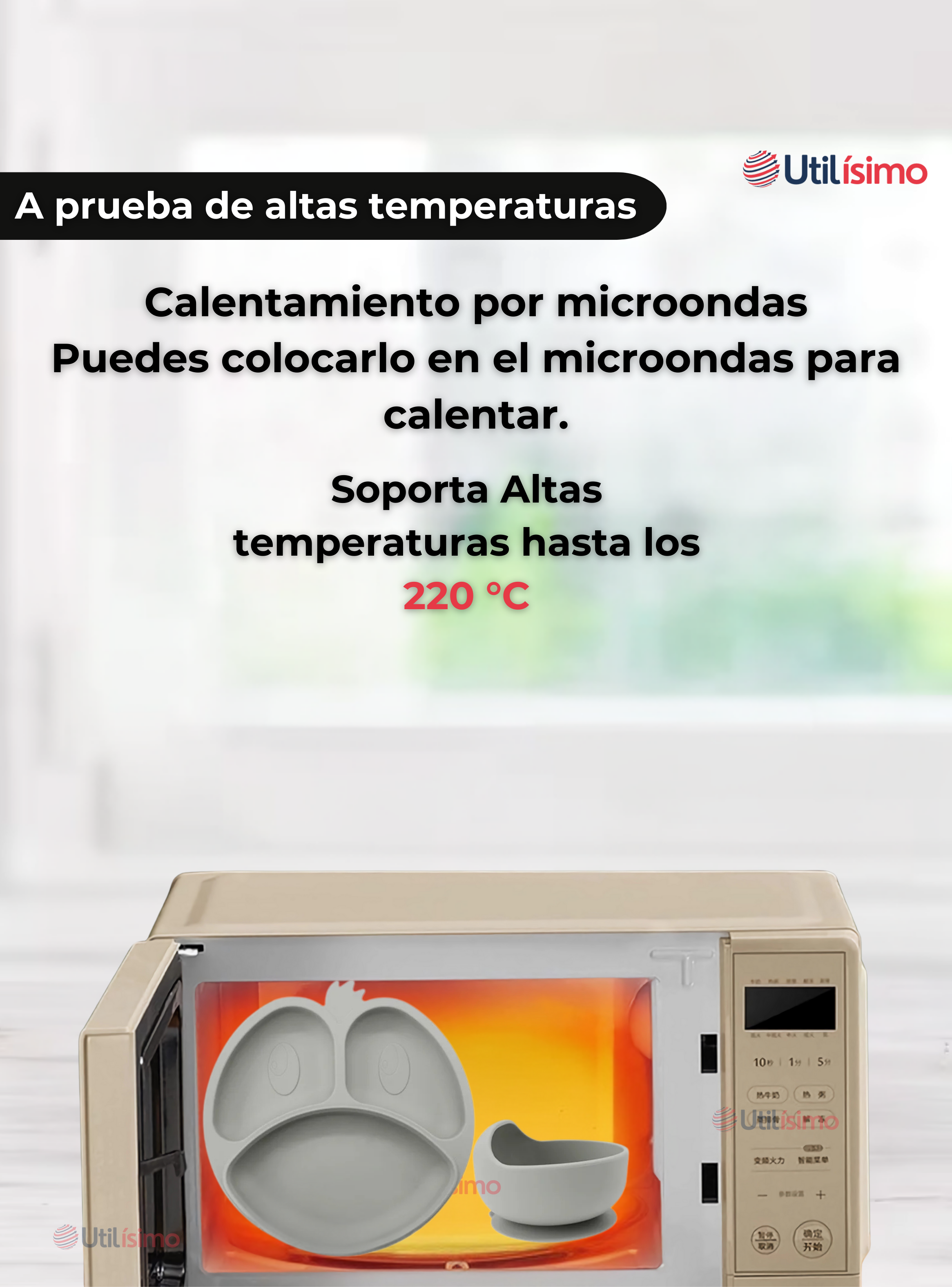 Set De Alimentación Bebé Silicona De Formas 6 Piezas Libre BPA Gris-3