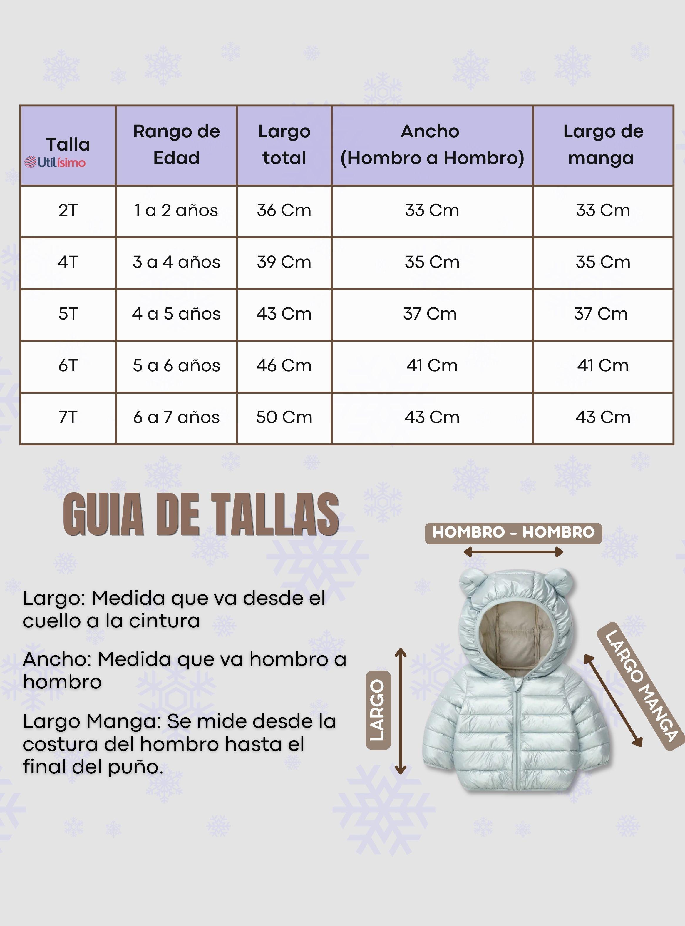 Parka Bebé Niña Celeste Térmica Acolchada Con Orejitas Sweet Sky-3