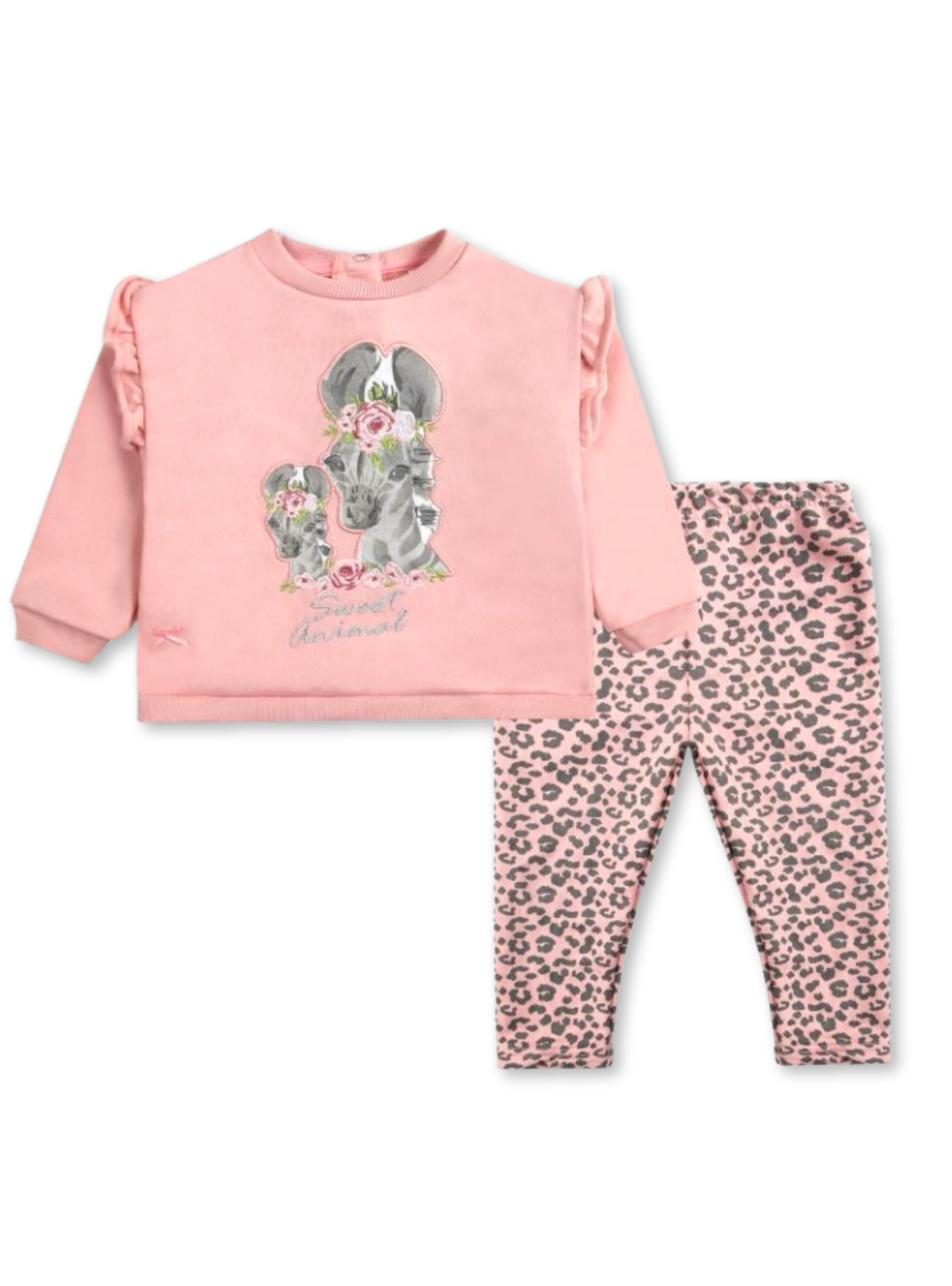 Set 2 piezas Conjunto Buzo Poleron Niña 100% Algodon Sweet animal -0