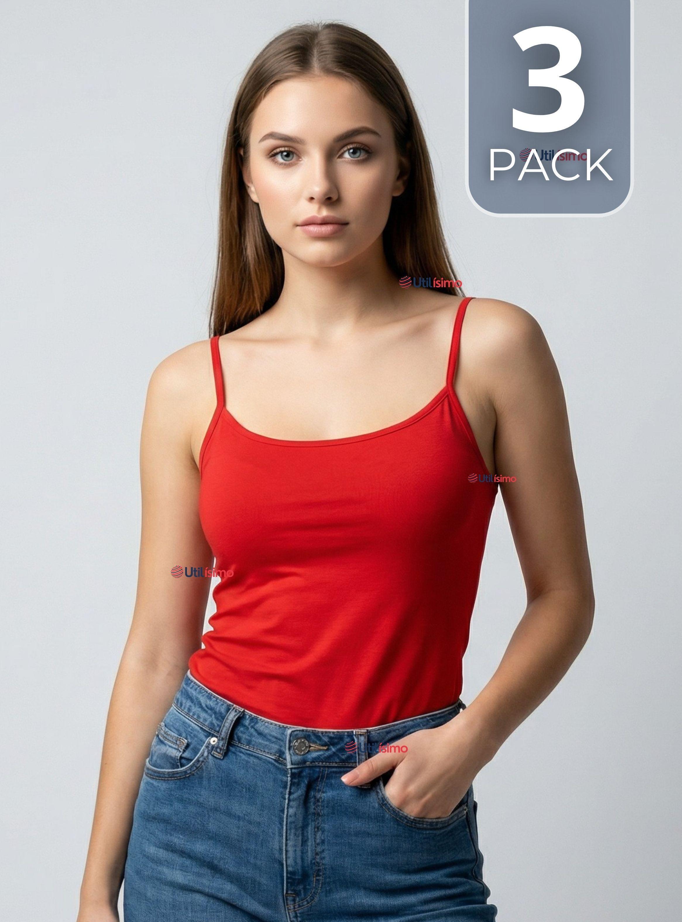 Pack 3 Camisetas Polera Pabilos Básica Lisa y Transpirable  Mujer de Colores Surtidos-0