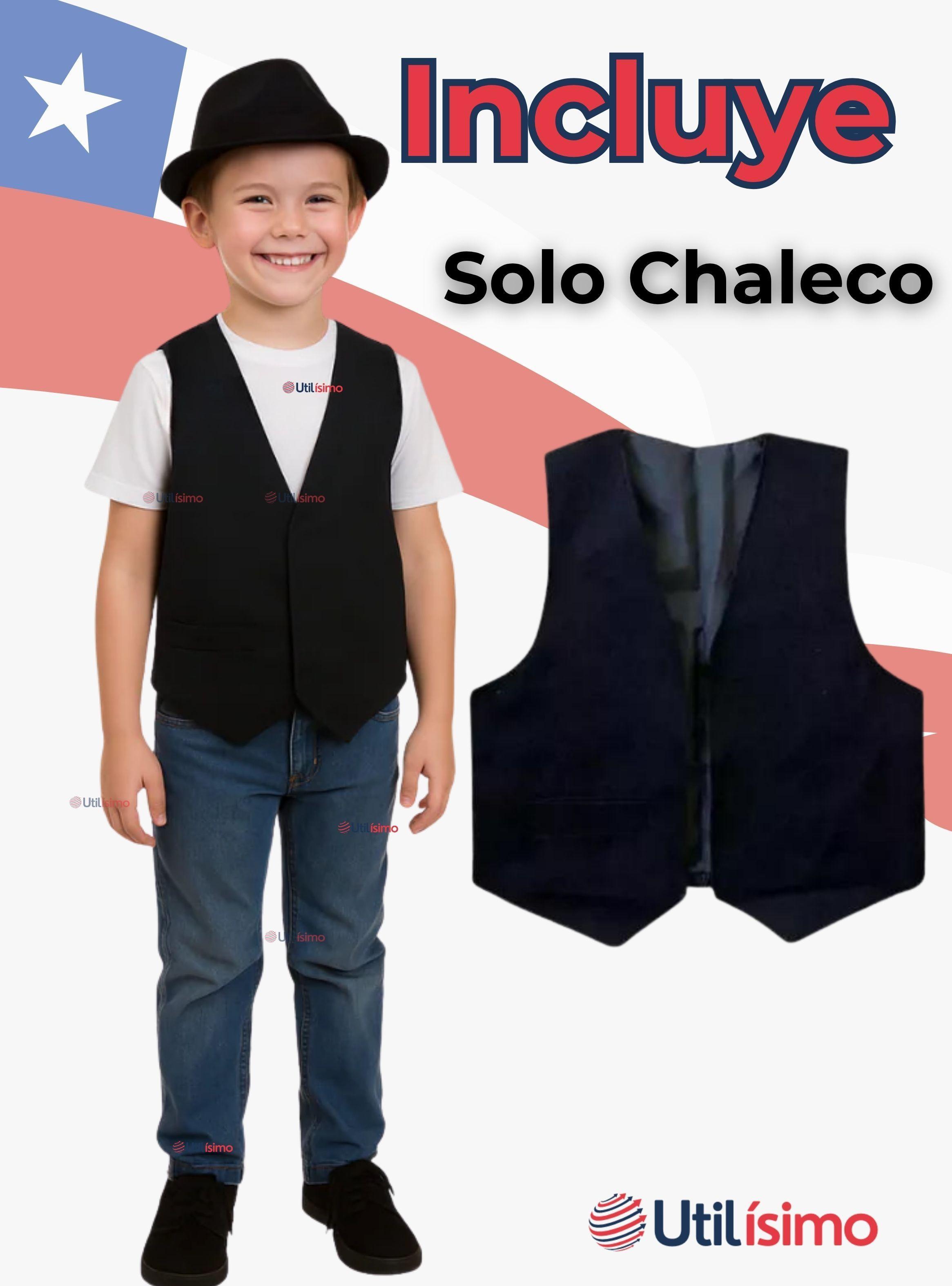 Chaleco Bolero Nortino Niño Fiestas Patrias Negro-4