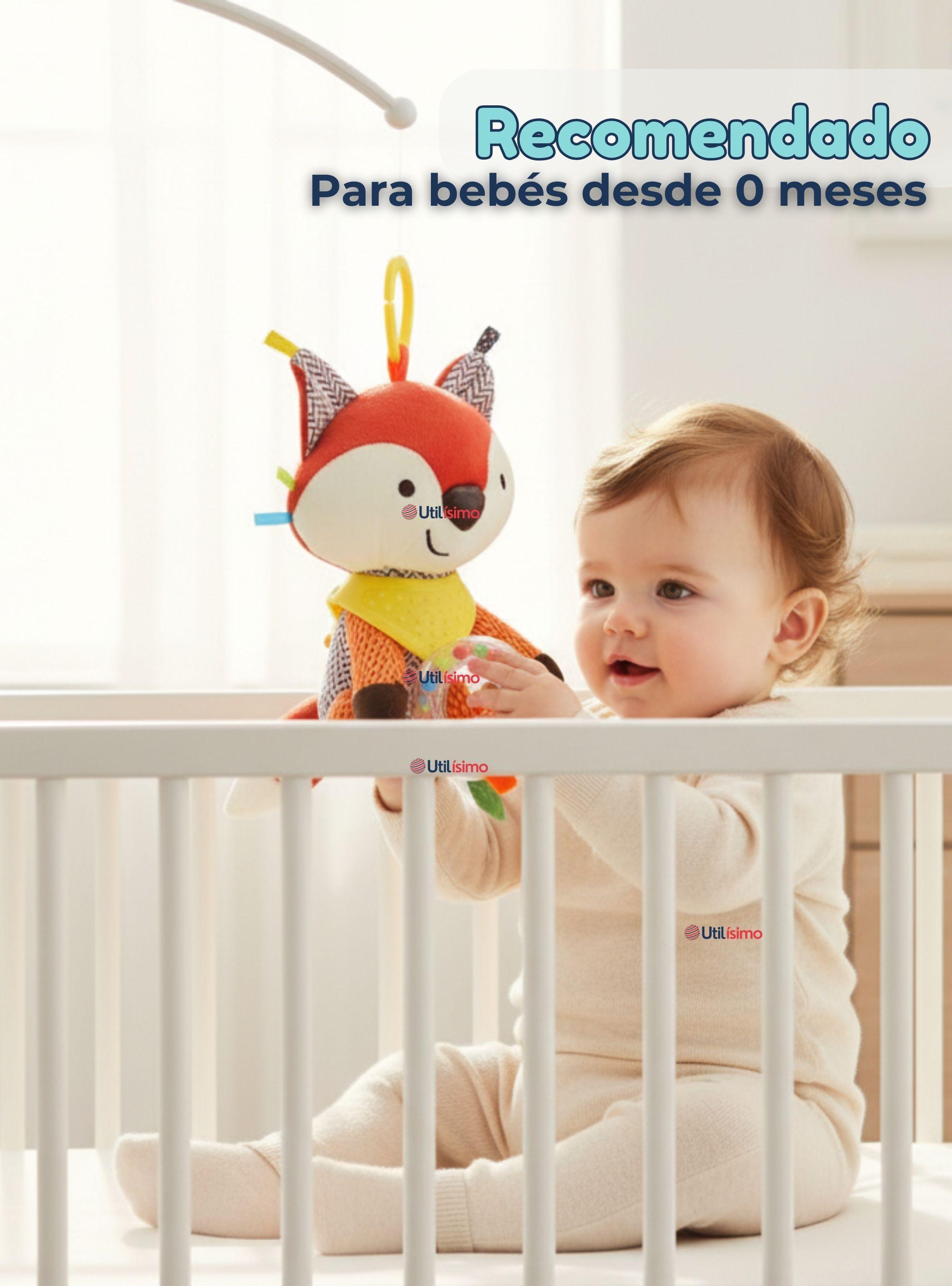 Juguete Peluche Animales Sensorial Mordedor Y Sonajero Diseño Zorrito Niña y Niño-4