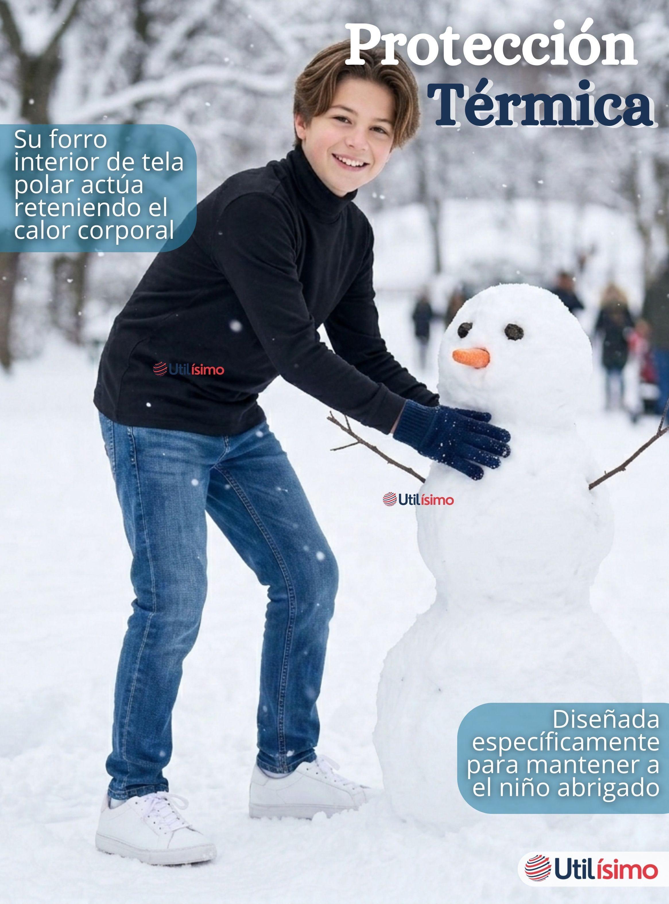 Pack 3 Poleras Camisetas Polar Negra Primera Capa Beatle Mangas Larga Niños-5