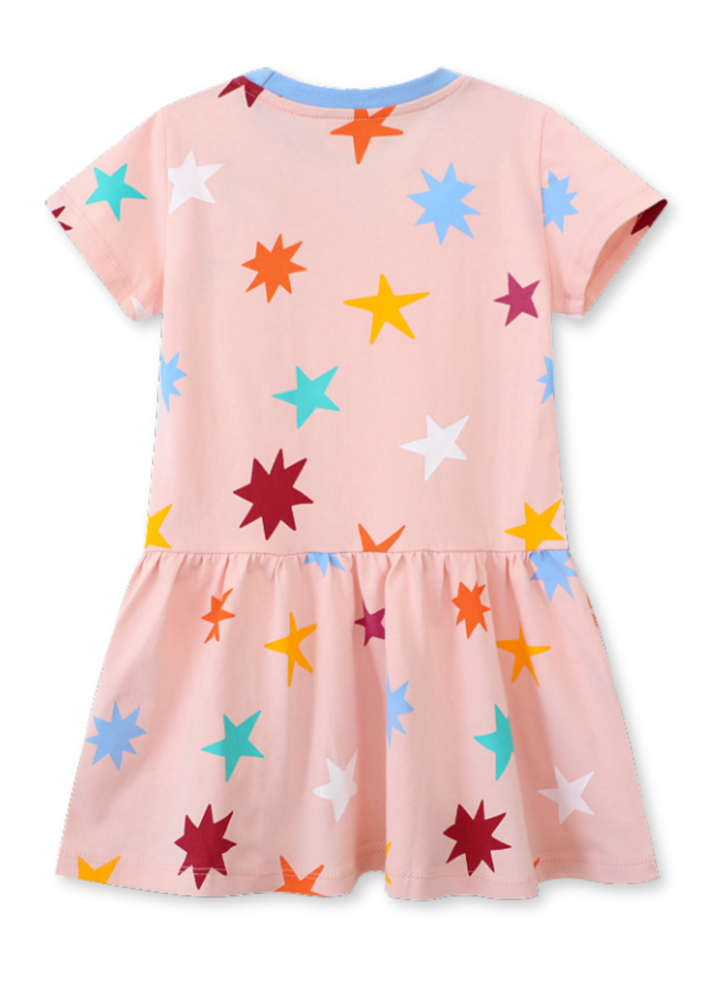 Vestido Manga Corta Niña Estampado Naranja Pastel-3