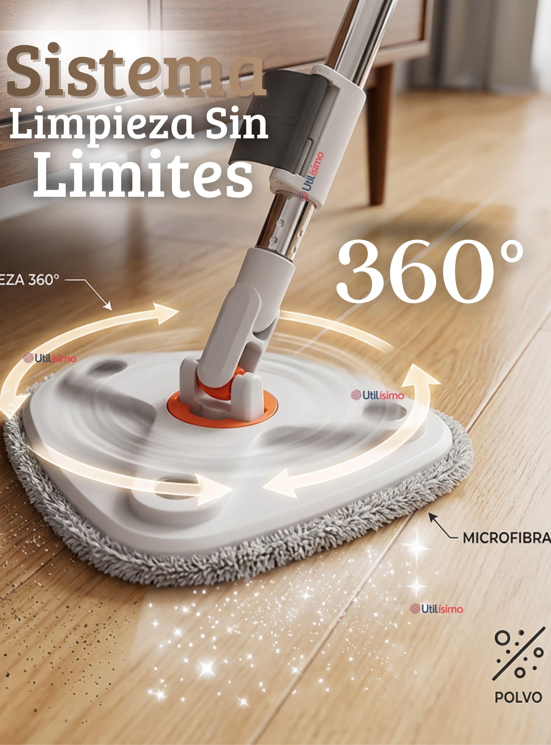 Trapeador Mopa Giratorio 360° Balde Centrifugo de Microfibra-7