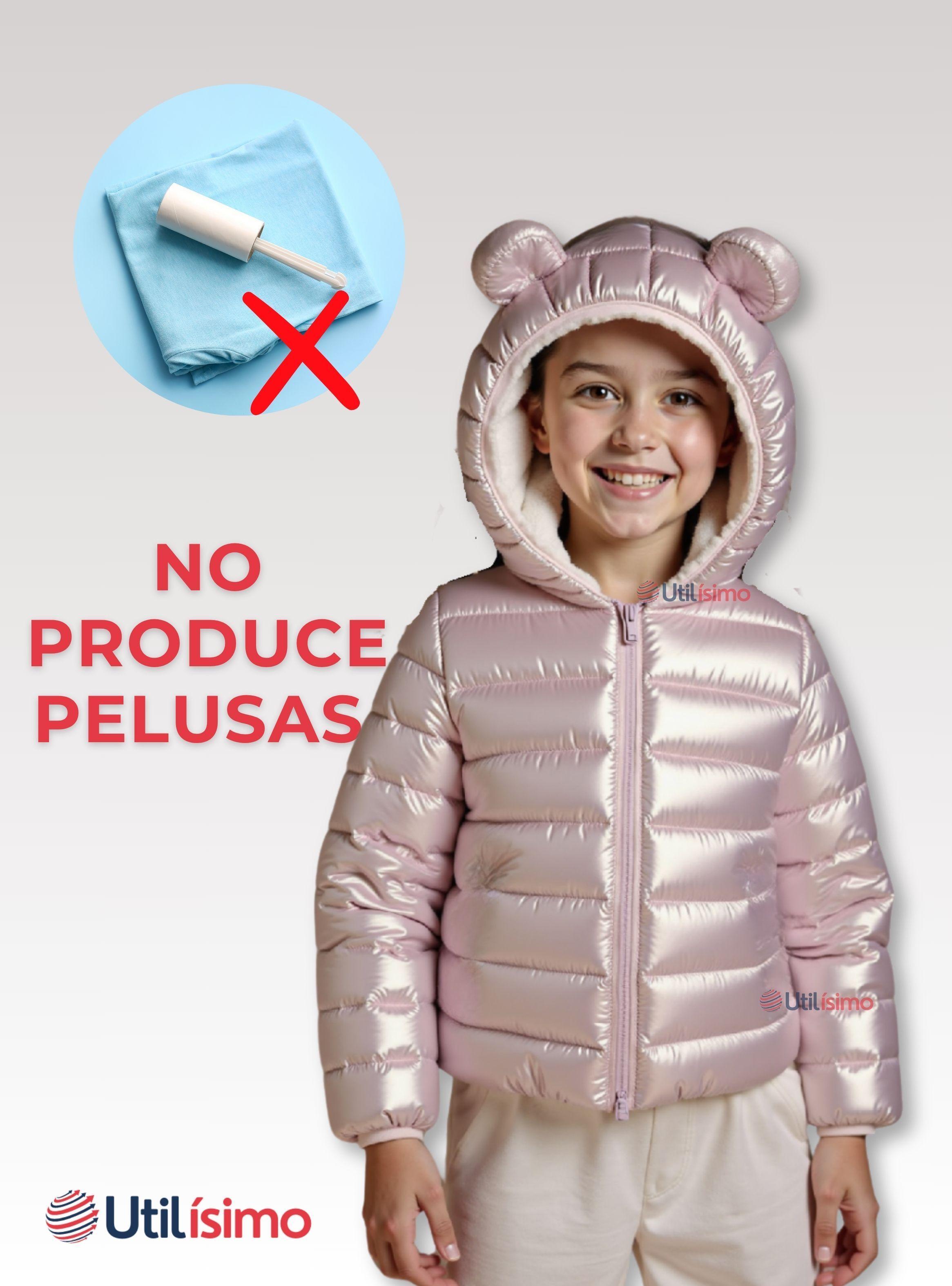 Parka Con Capucha Manga Larga Niña Orejitas Rosa Metalizada-5