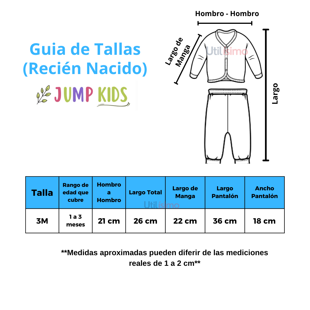 Set Recien Nacido Osos Azul Niño Jump Kids 100% Algodón-2