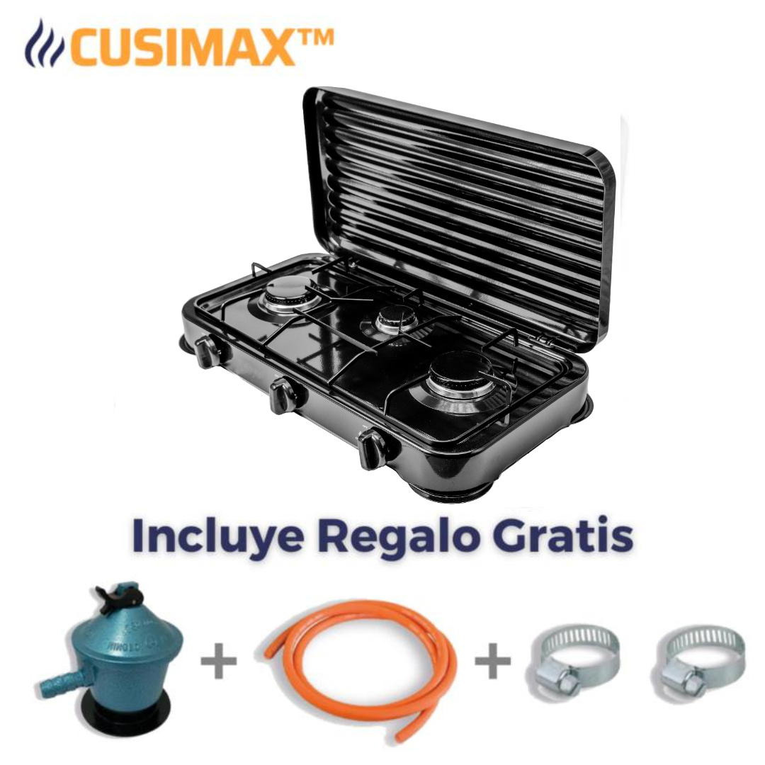 Cusimax Cocina A Gas Portátil - 3 Platos-3