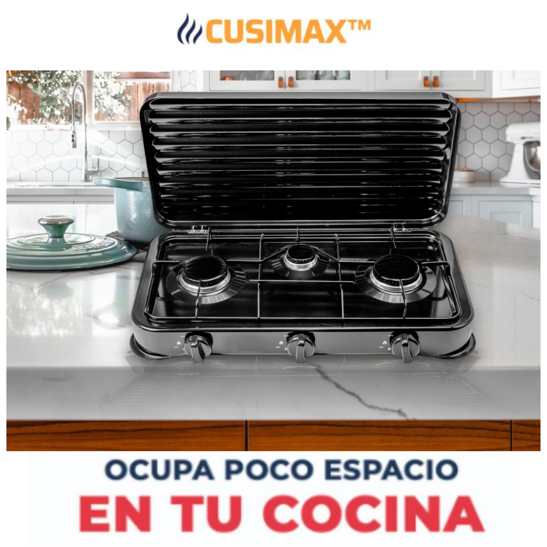 Cusimax Cocina A Gas Portátil - 3 Platos-2