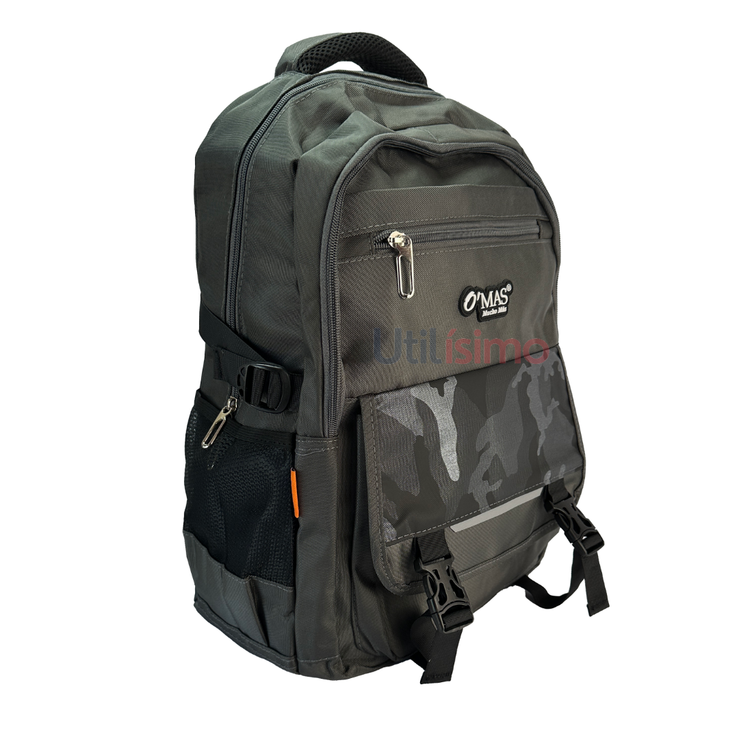 Mochila Escolar con Broches Camuflaje Poliéster 46X33X16 cm-0