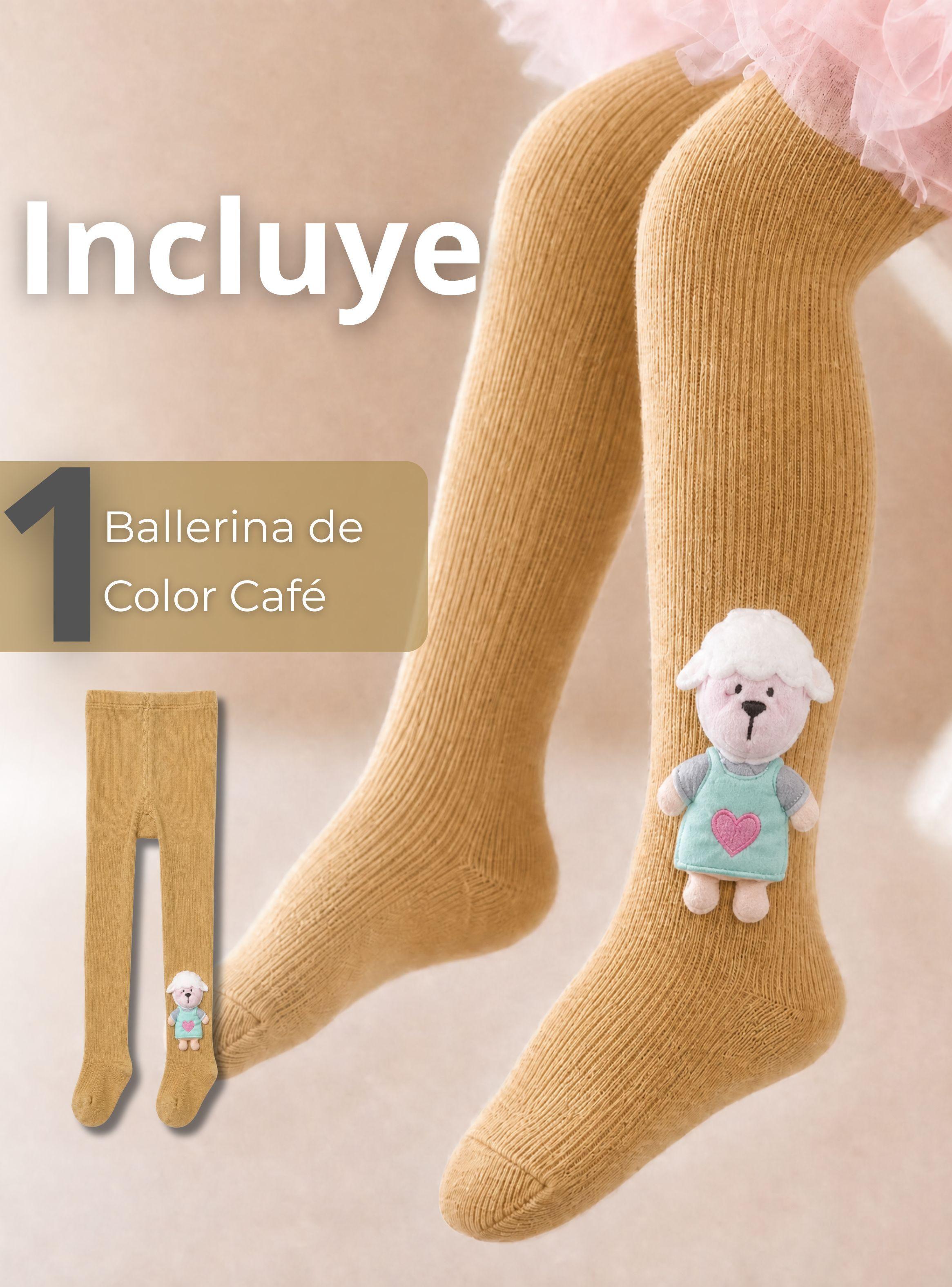 Panty 3D Osito Café Tejida Niña Ballerina 78% de Algodón Premium-2