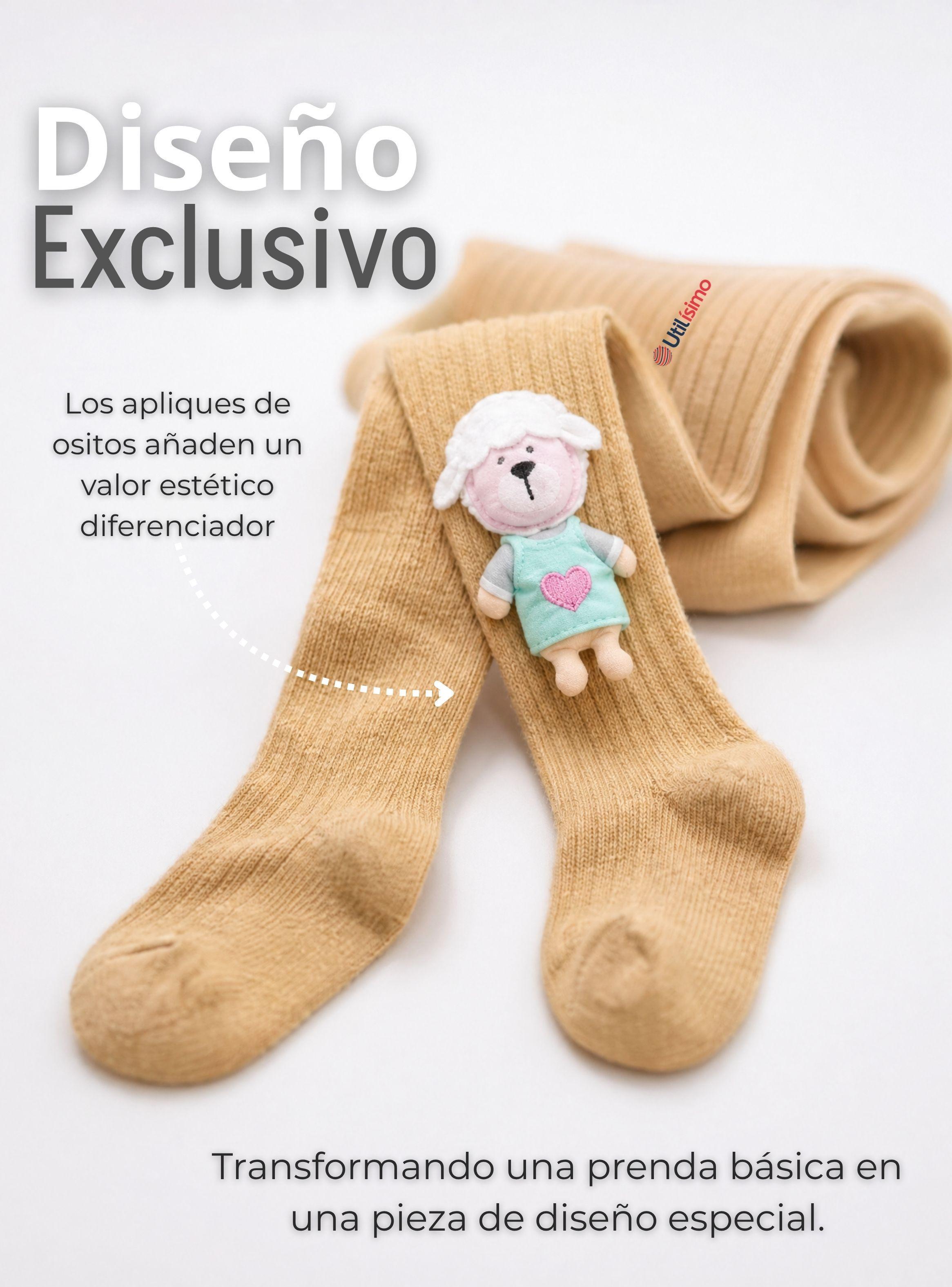 Panty 3D Osito Café Tejida Niña Ballerina 78% de Algodón Premium-5