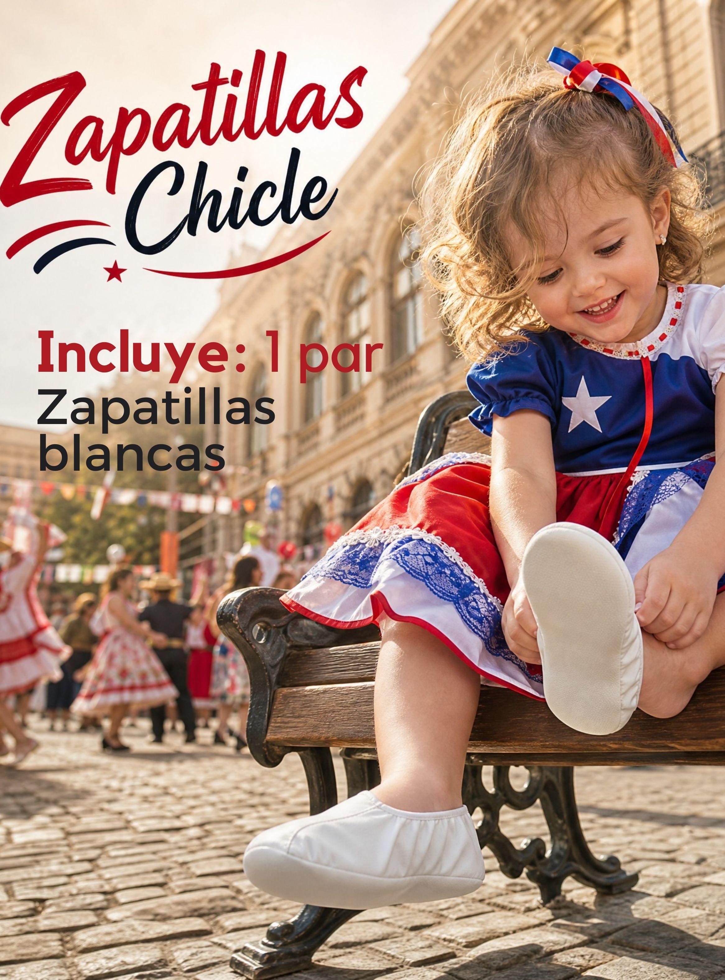 1 Par Zapatillas Chicle Blancas de Niñas Bailes Danza Fiestas Patrias Tallas 24 25 26 27 28 29-1