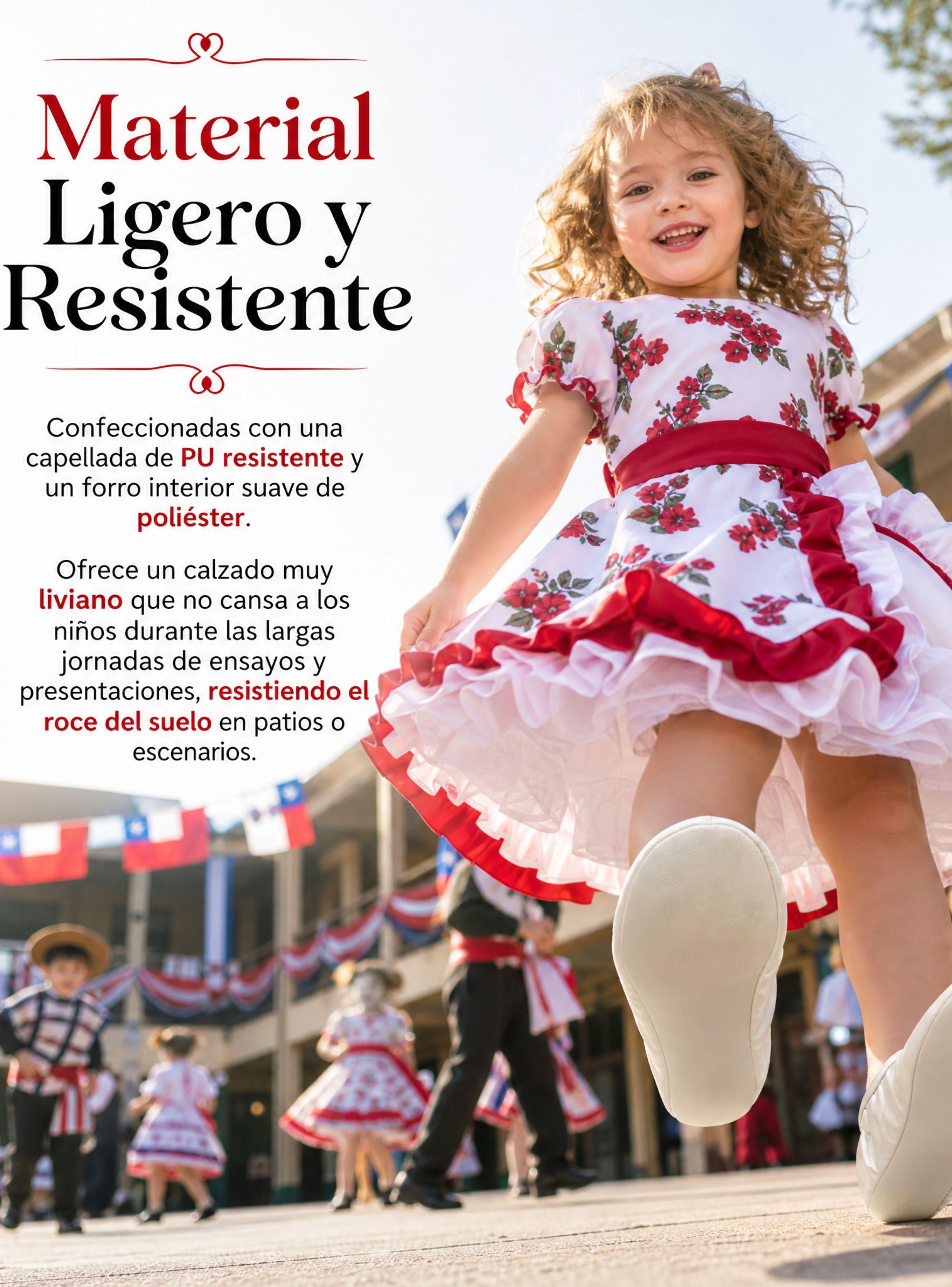 1 Par Zapatillas Chicle Blancas de Niñas Bailes Danza Fiestas Patrias Tallas 24 25 26 27 28 29-4