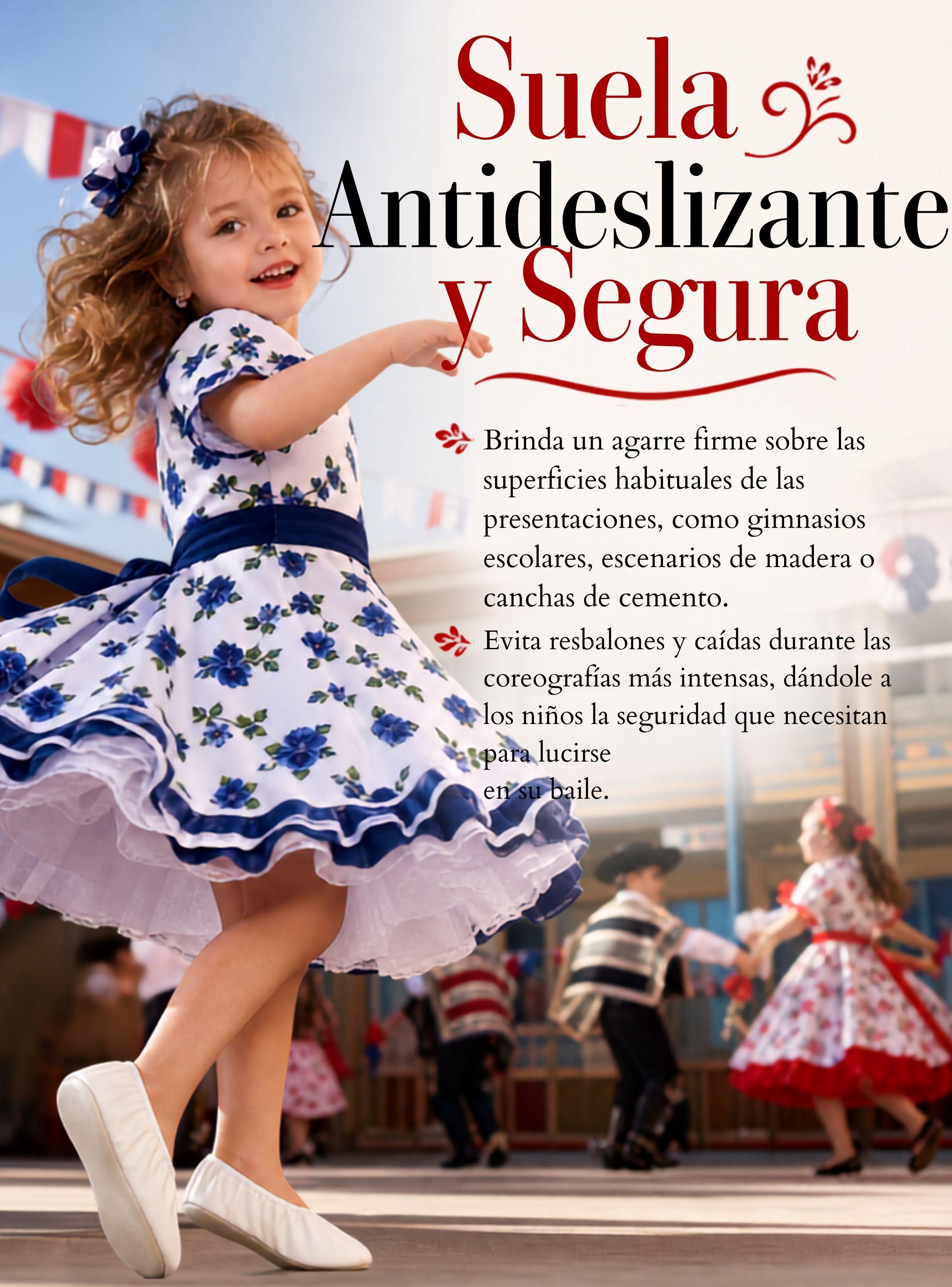 1 Par Zapatillas Chicle Blancas de Niñas Bailes Danza Fiestas Patrias Tallas 24 25 26 27 28 29-6