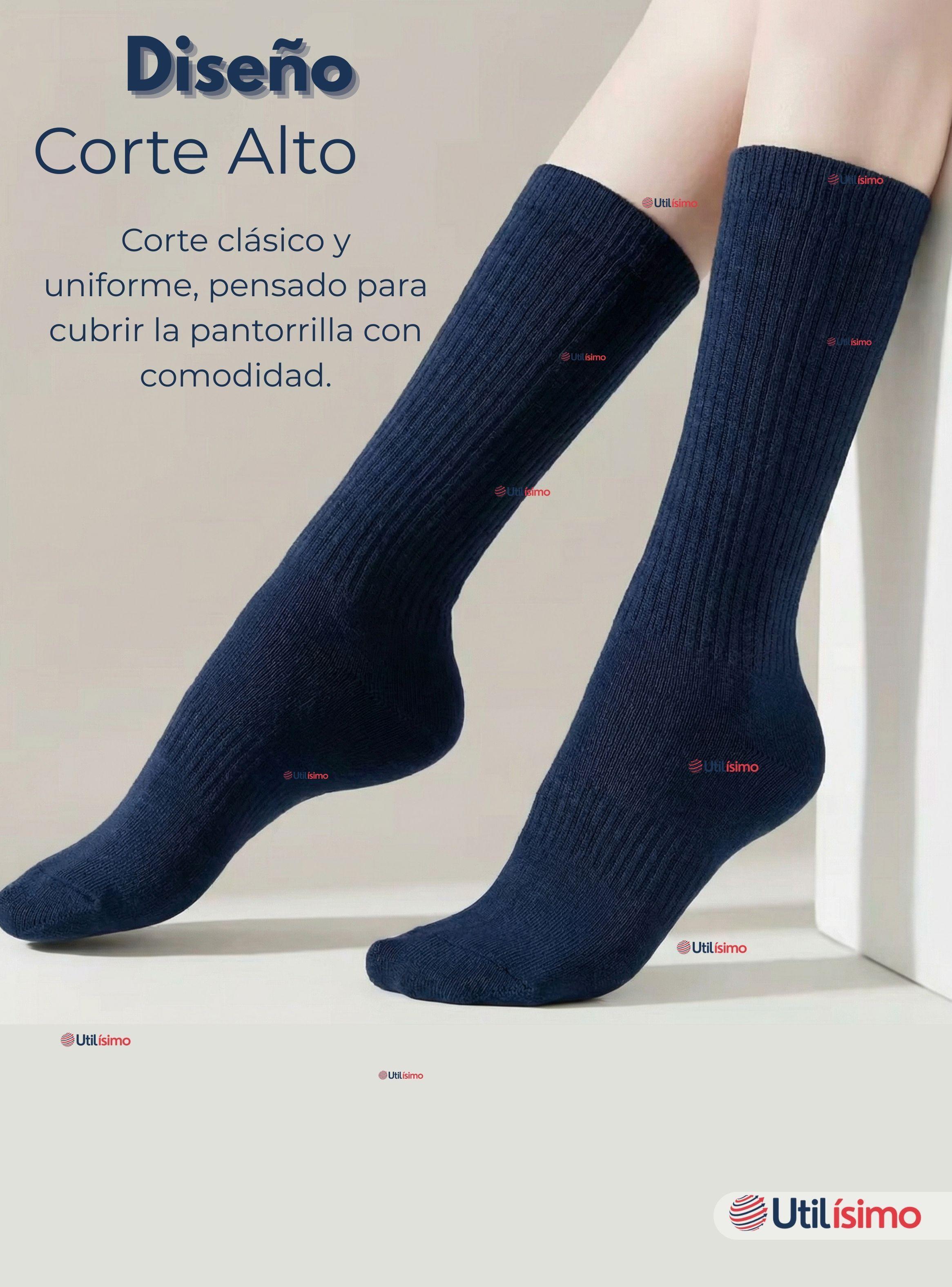 Pack 6 Calcetines Escolares Largo Acrílico Azul Niñas-2