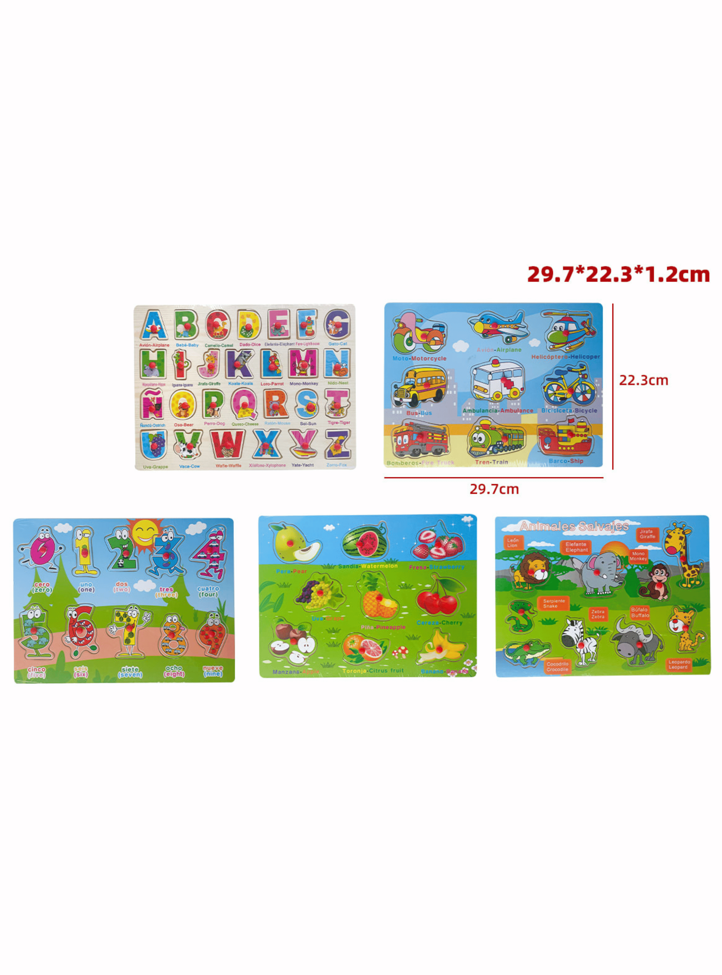 Puzzle Rompecabezas Madera 2 a 4 años Bebé Niño Niña-2