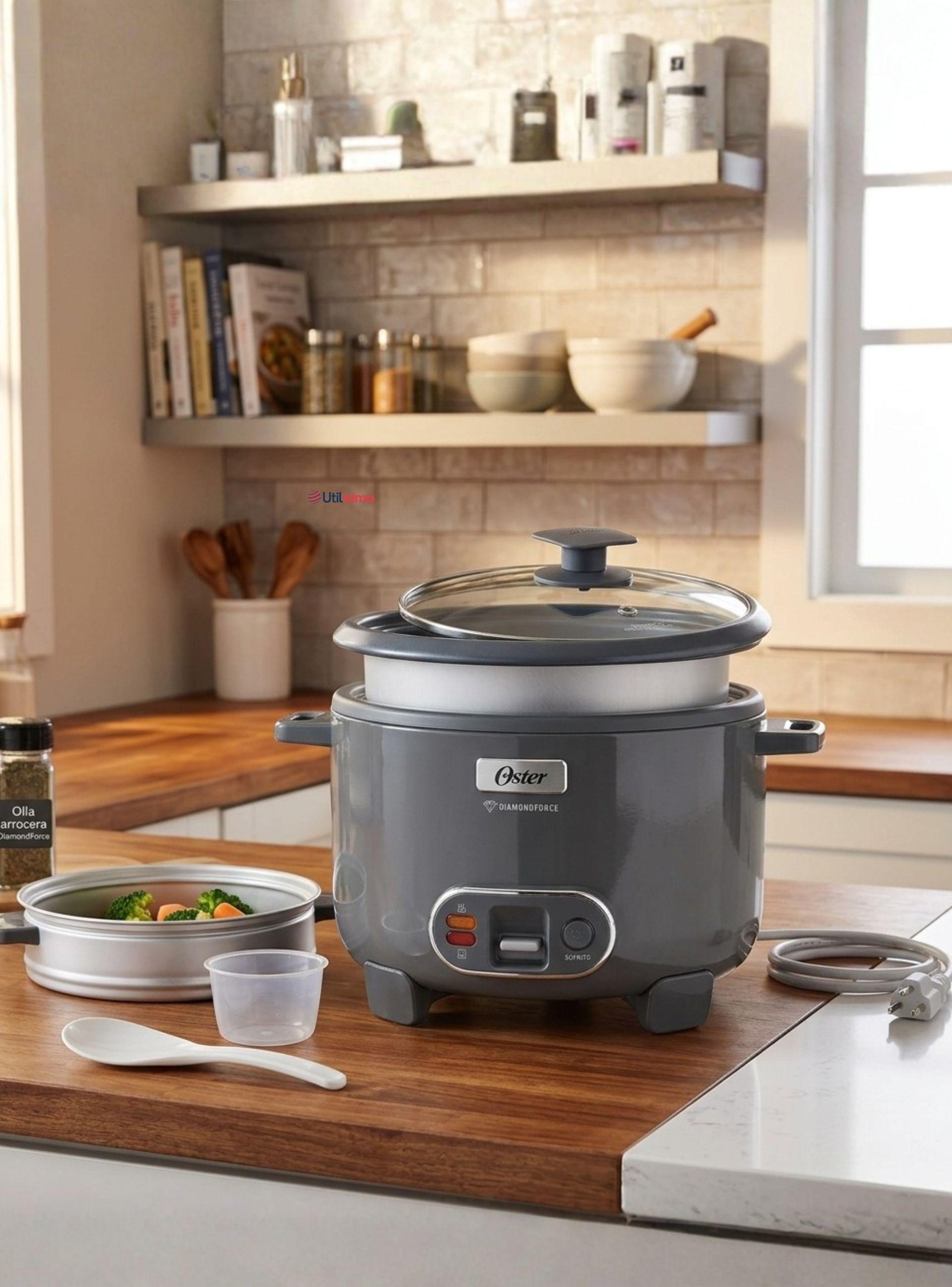 Oster Arrocera, 3 En 1, 12 Tazas de Capacidad, Función Sofrito, Vaporera,Oster DiamondForce-0